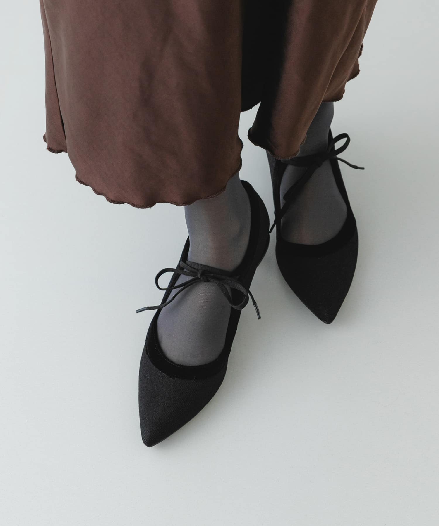 『MADE IN JAPAN』 3センチヒールリボンパンプス BLKxBLK 36