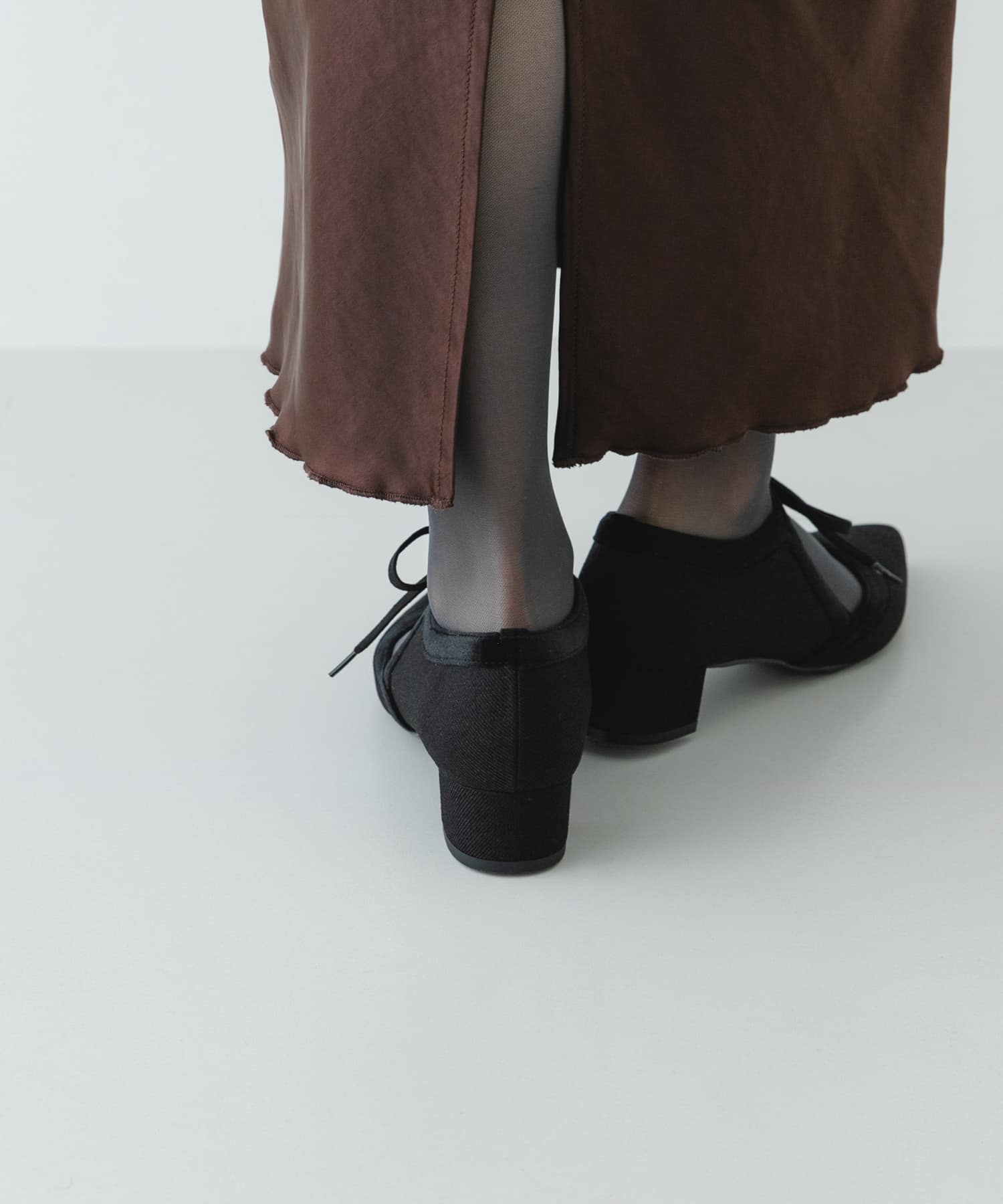 『MADE IN JAPAN』 3センチヒールリボンパンプス BLKxBLK 36