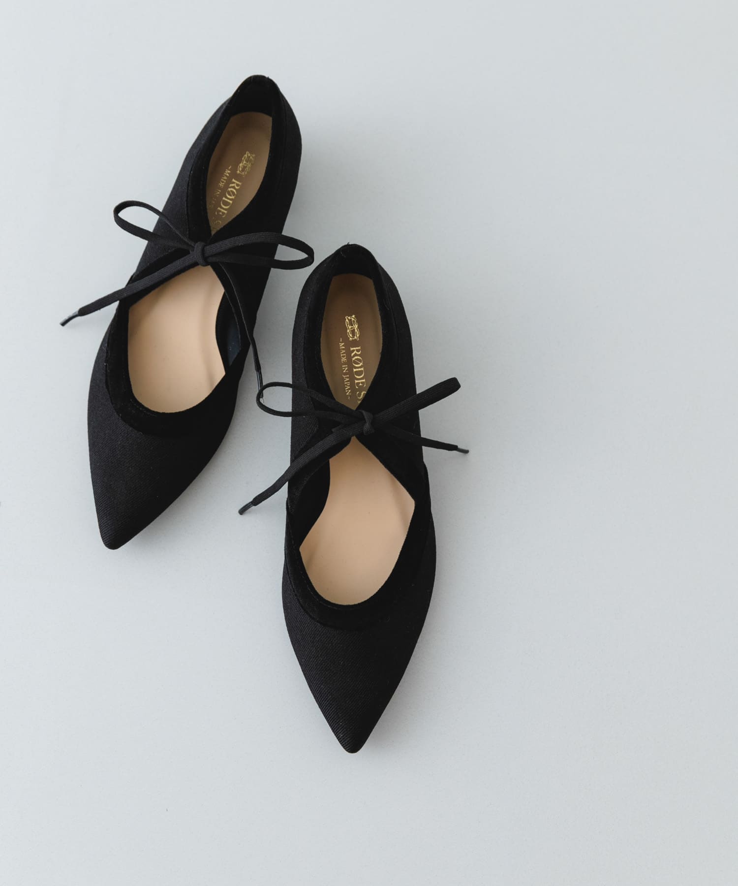 『MADE IN JAPAN』 3センチヒールリボンパンプス BLKxBLK 36