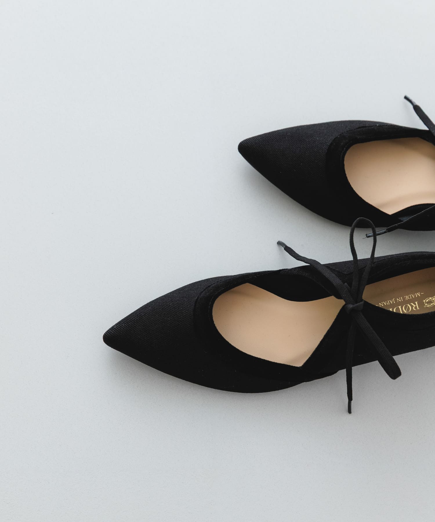 『MADE IN JAPAN』 3センチヒールリボンパンプス BLKxBLK 36