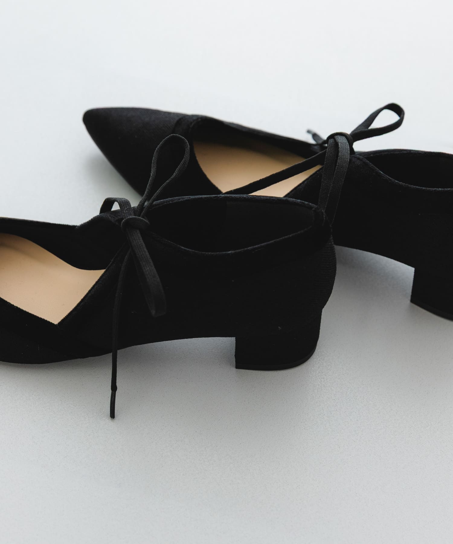 『MADE IN JAPAN』 3センチヒールリボンパンプス BLKxBLK 36