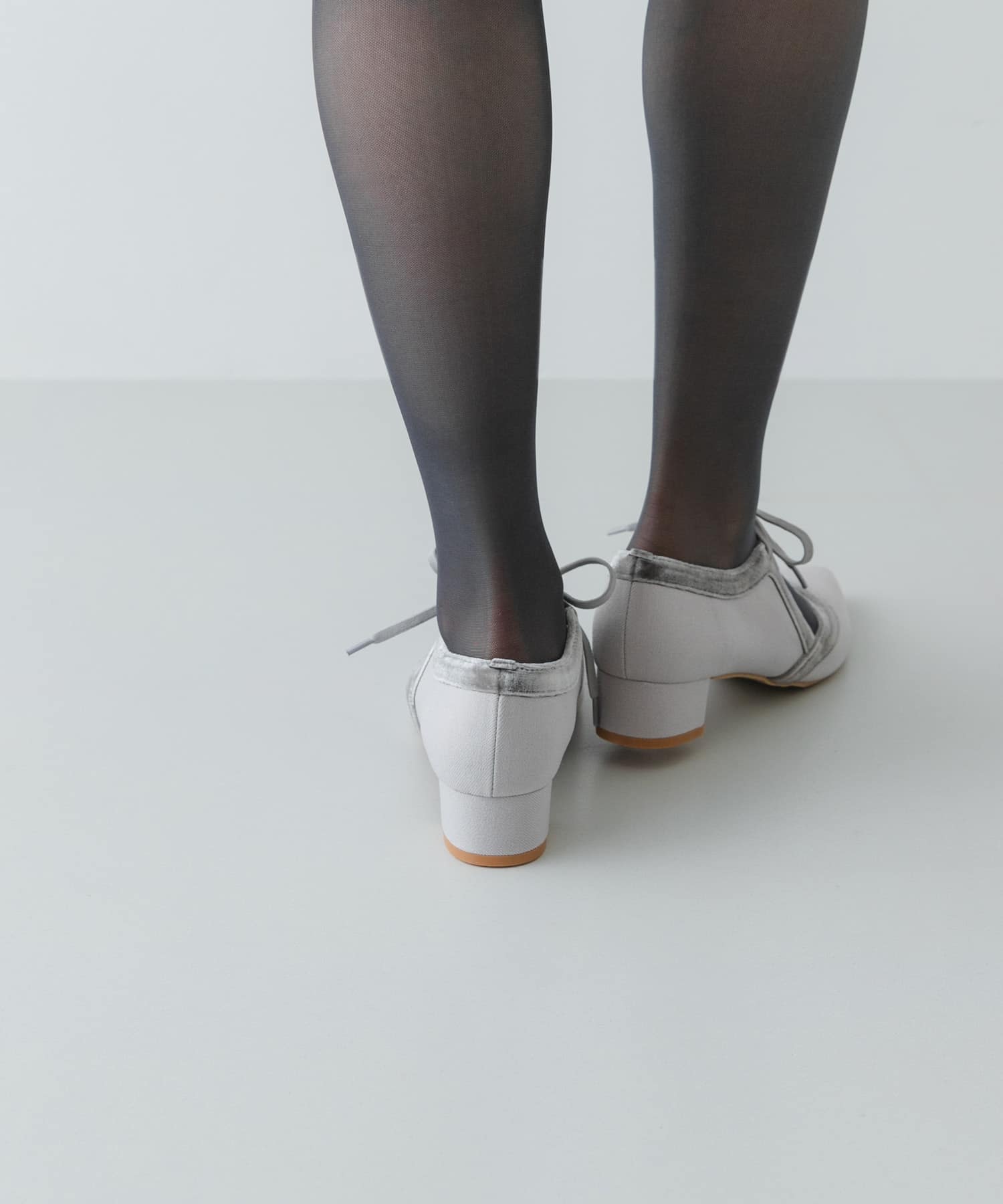 『MADE IN JAPAN』 3センチヒールリボンパンプス GRYxGRY 36