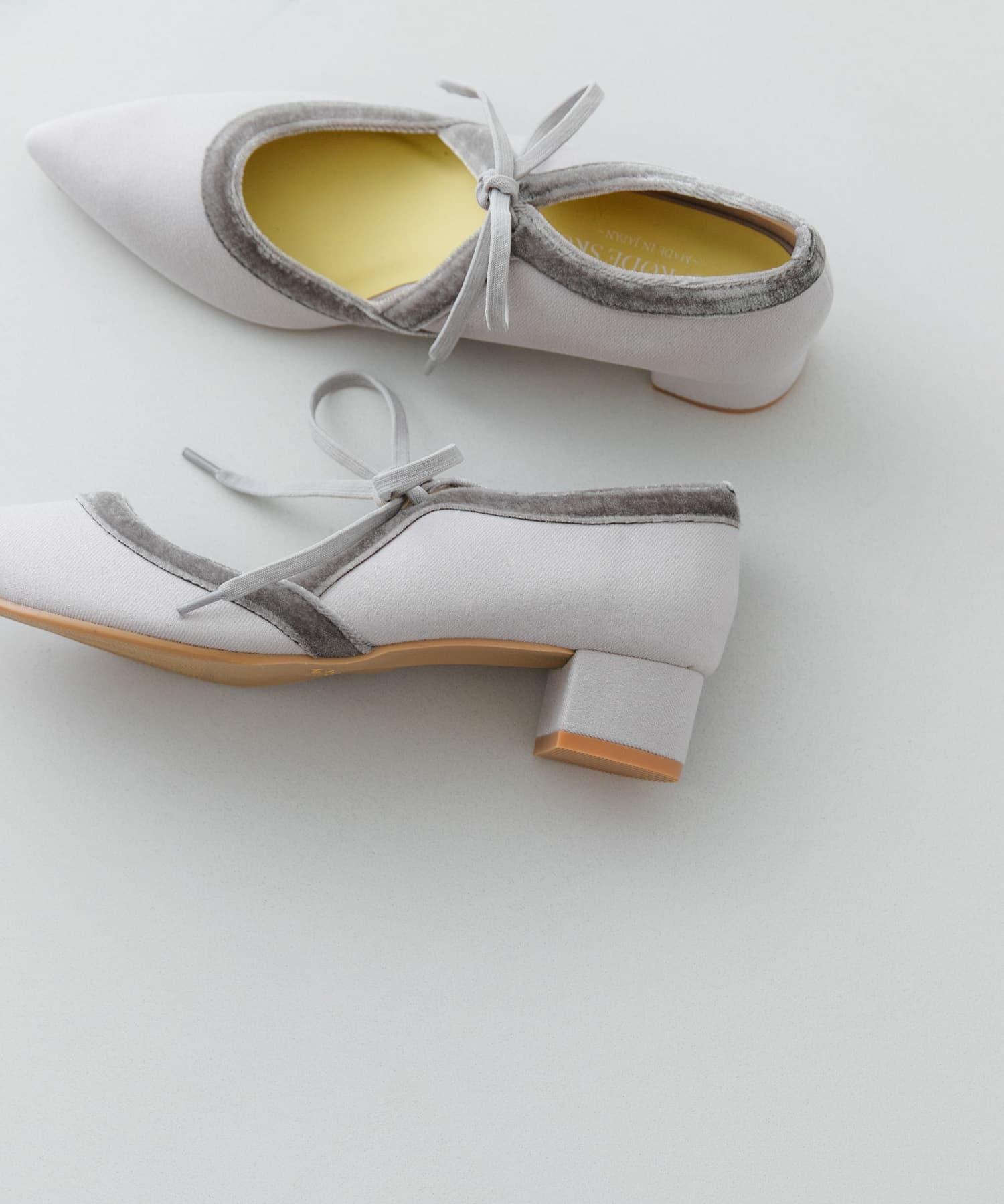 『MADE IN JAPAN』 3センチヒールリボンパンプス GRYxGRY 36