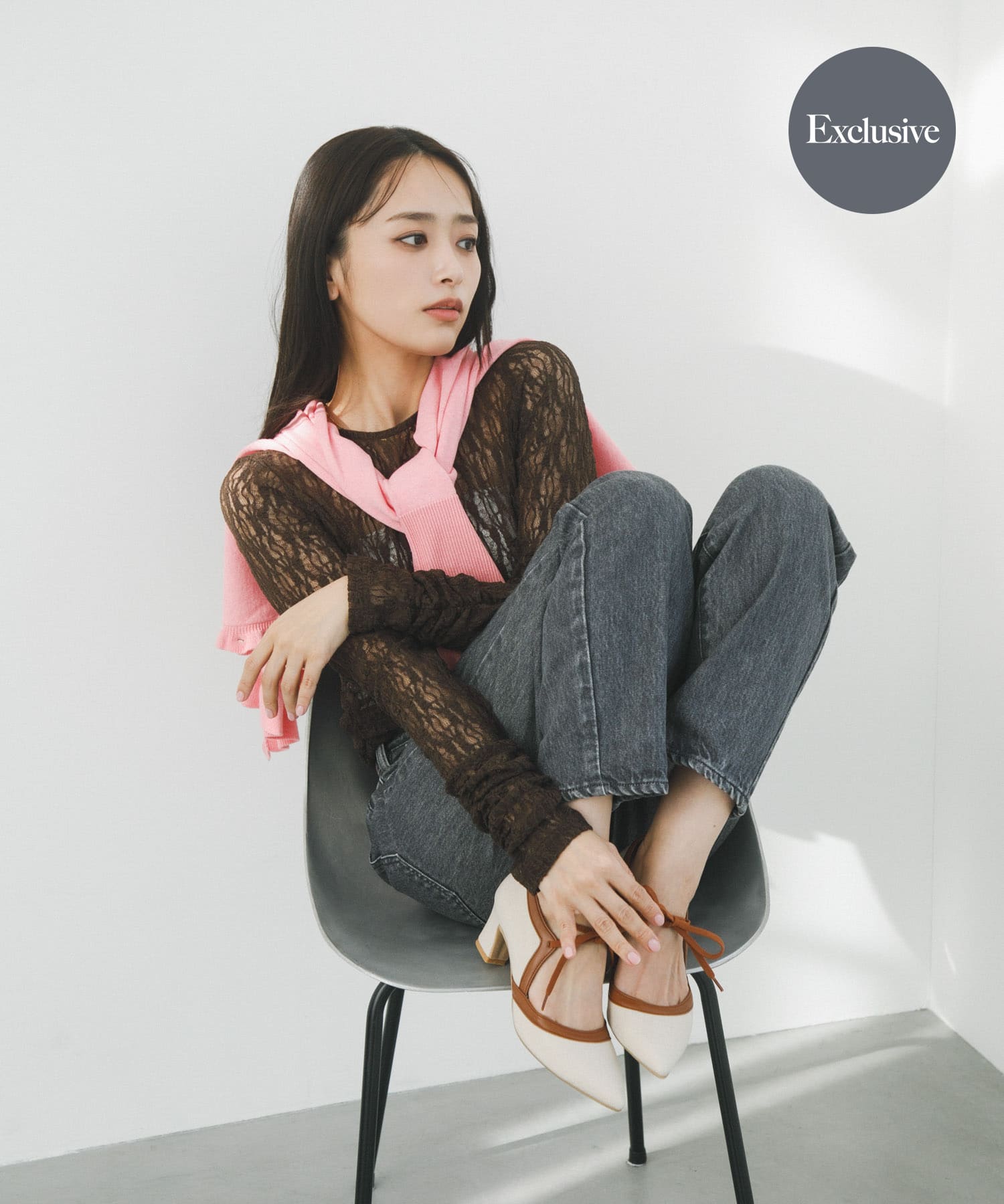 『別注』AJUGA.×RODE SKO　『MADE IN JAPAN』チャンキーヒールリボンパンプス OFFxCAMEL 36