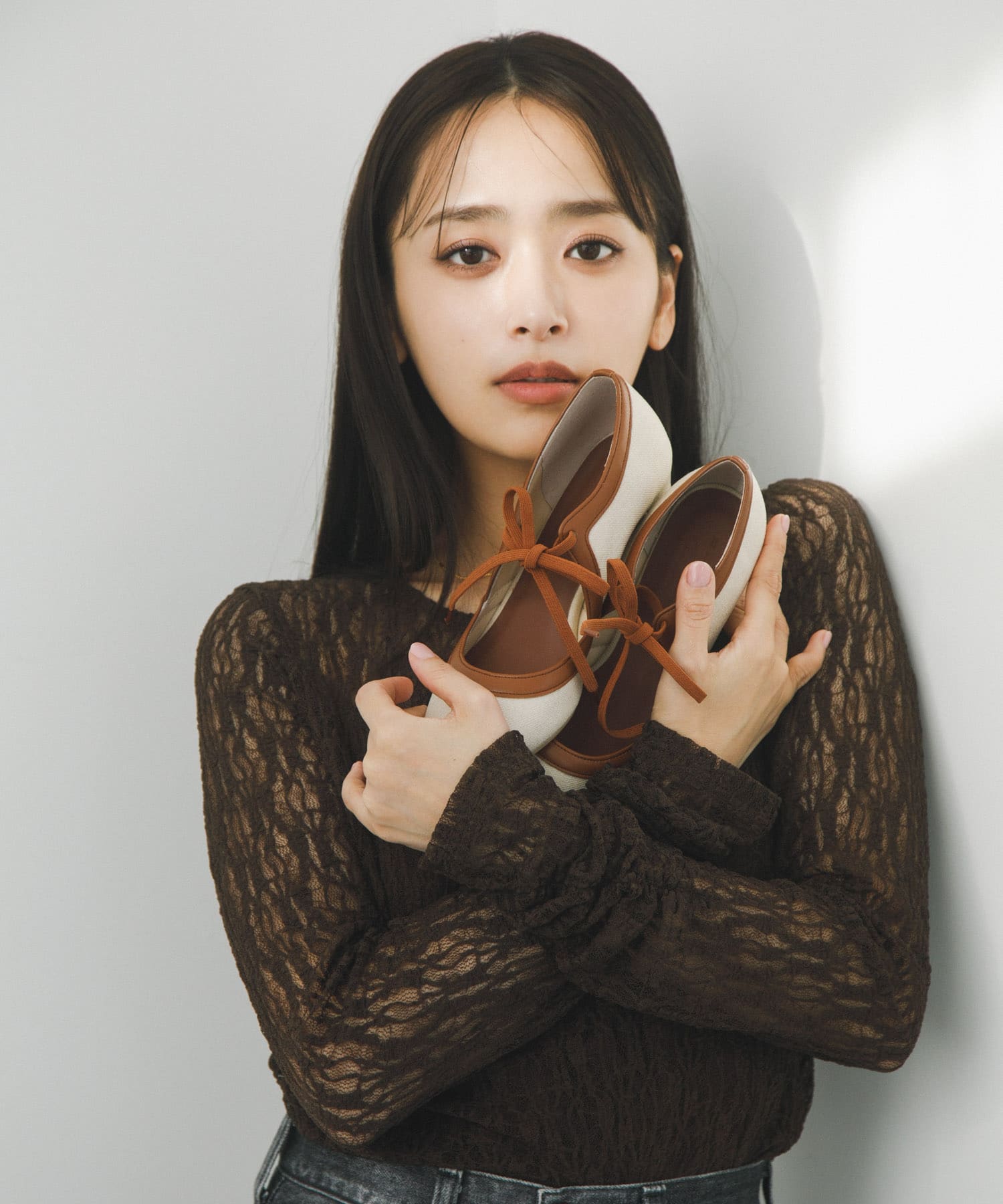 『別注』AJUGA.×RODE SKO　『MADE IN JAPAN』チャンキーヒールリボンパンプス OFFxCAMEL 36