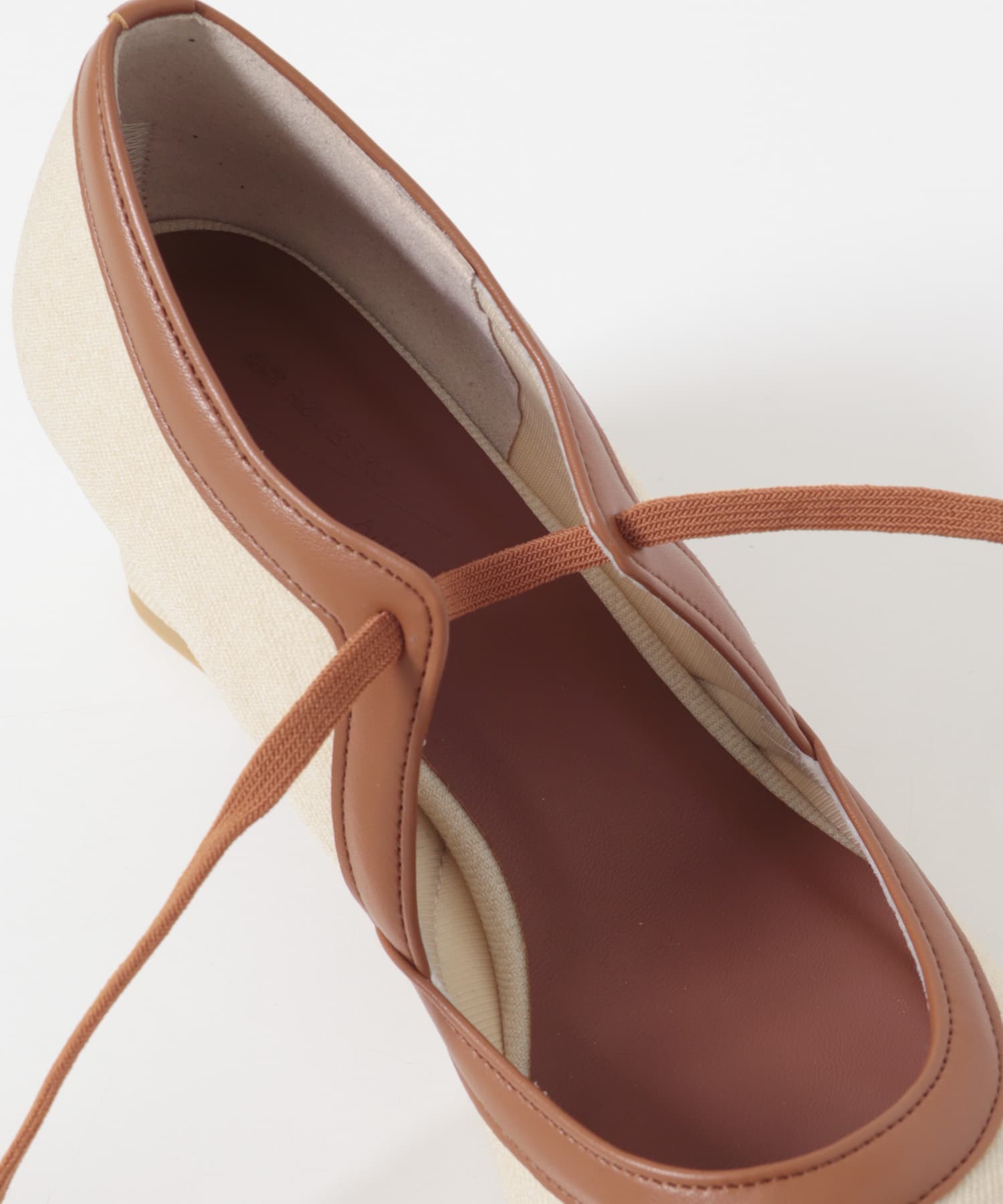 『別注』AJUGA.×RODE SKO　『MADE IN JAPAN』チャンキーヒールリボンパンプス OFFxCAMEL 36