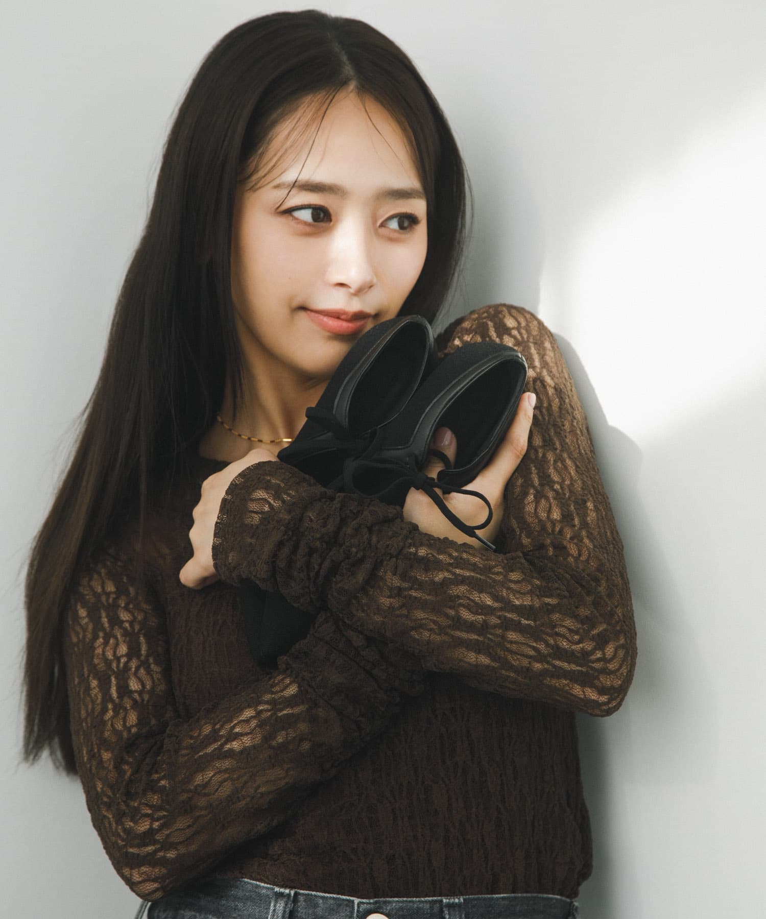 『別注』AJUGA.×RODE SKO　『MADE IN JAPAN』チャンキーヒールリボンパンプス BLKxBLK 36