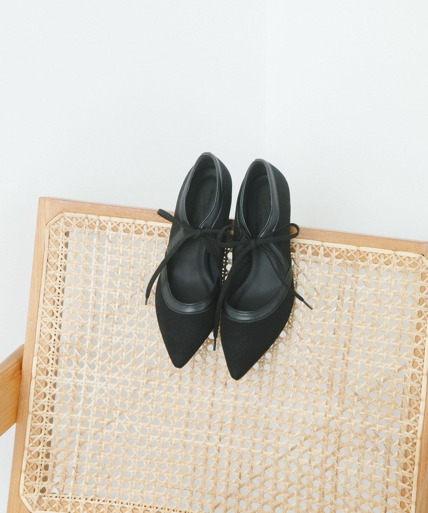 『別注』AJUGA.×RODE SKO　『MADE IN JAPAN』チャンキーヒールリボンパンプス BLKxBLK 36