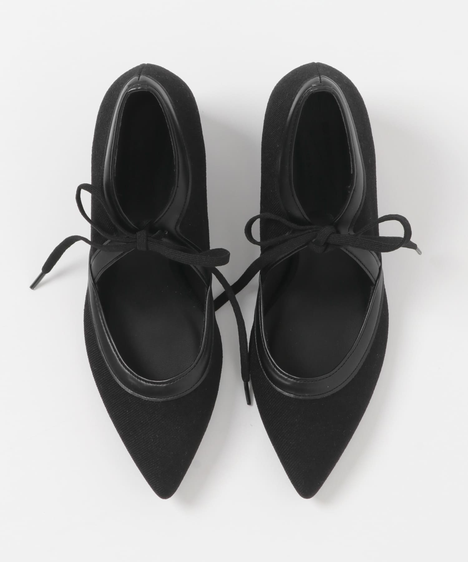 『別注』AJUGA.×RODE SKO　『MADE IN JAPAN』チャンキーヒールリボンパンプス BLKxBLK 36