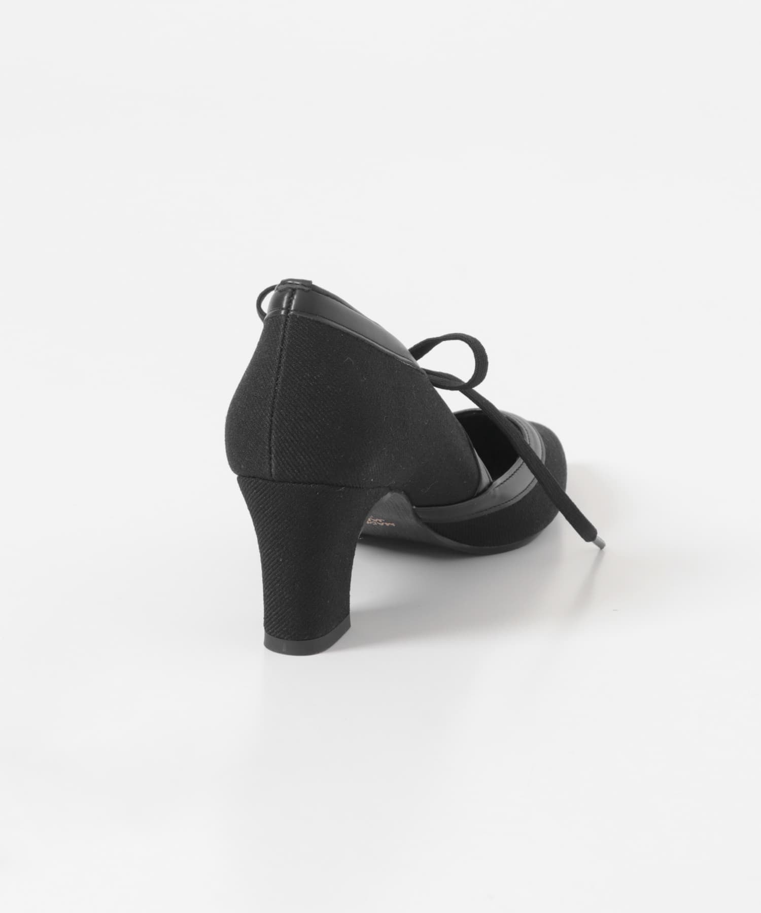 『別注』AJUGA.×RODE SKO　『MADE IN JAPAN』チャンキーヒールリボンパンプス BLKxBLK 36