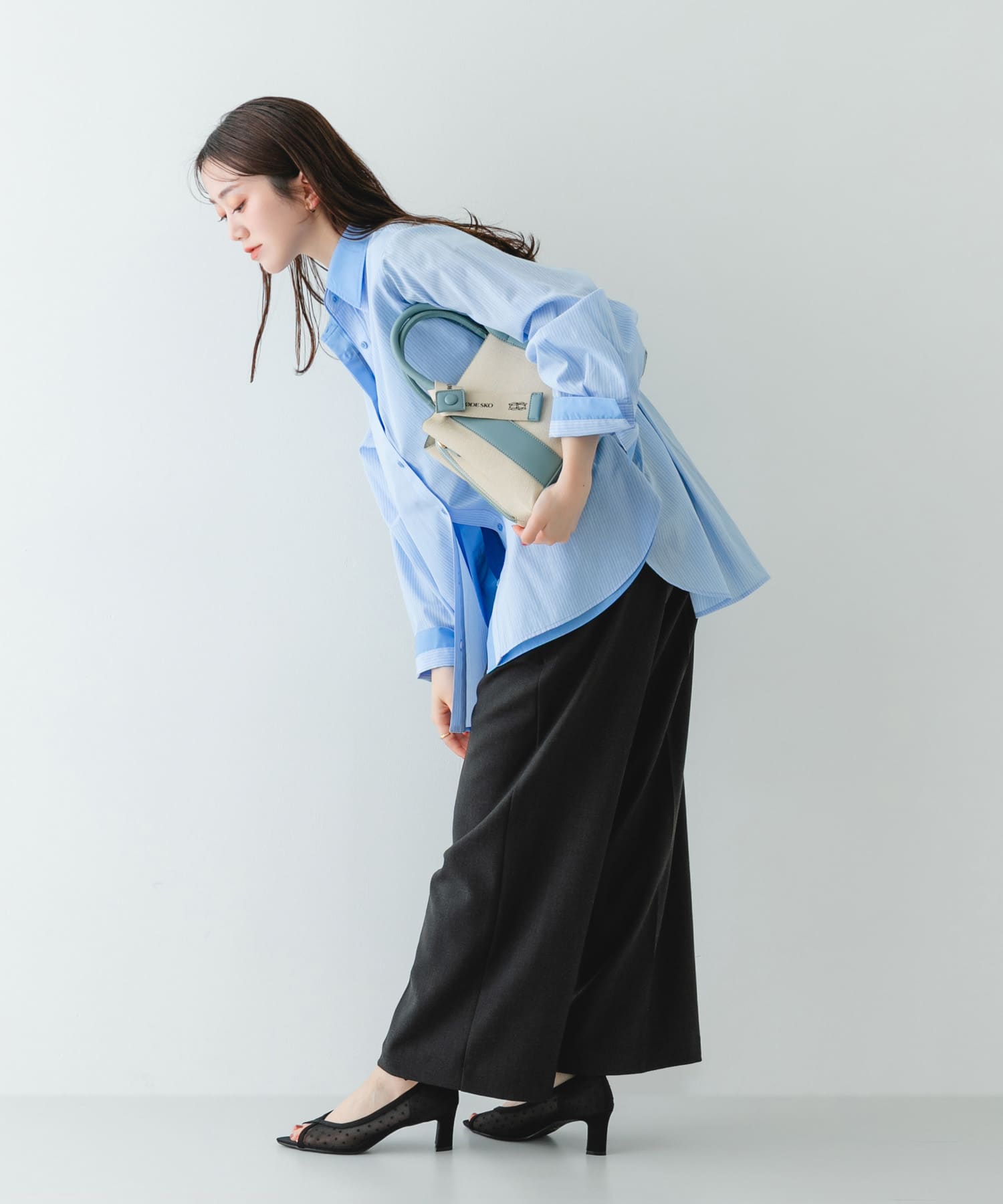 『MADE IN JAPAN』6センチチャンキーヒールシアーパンプス BLACK 36