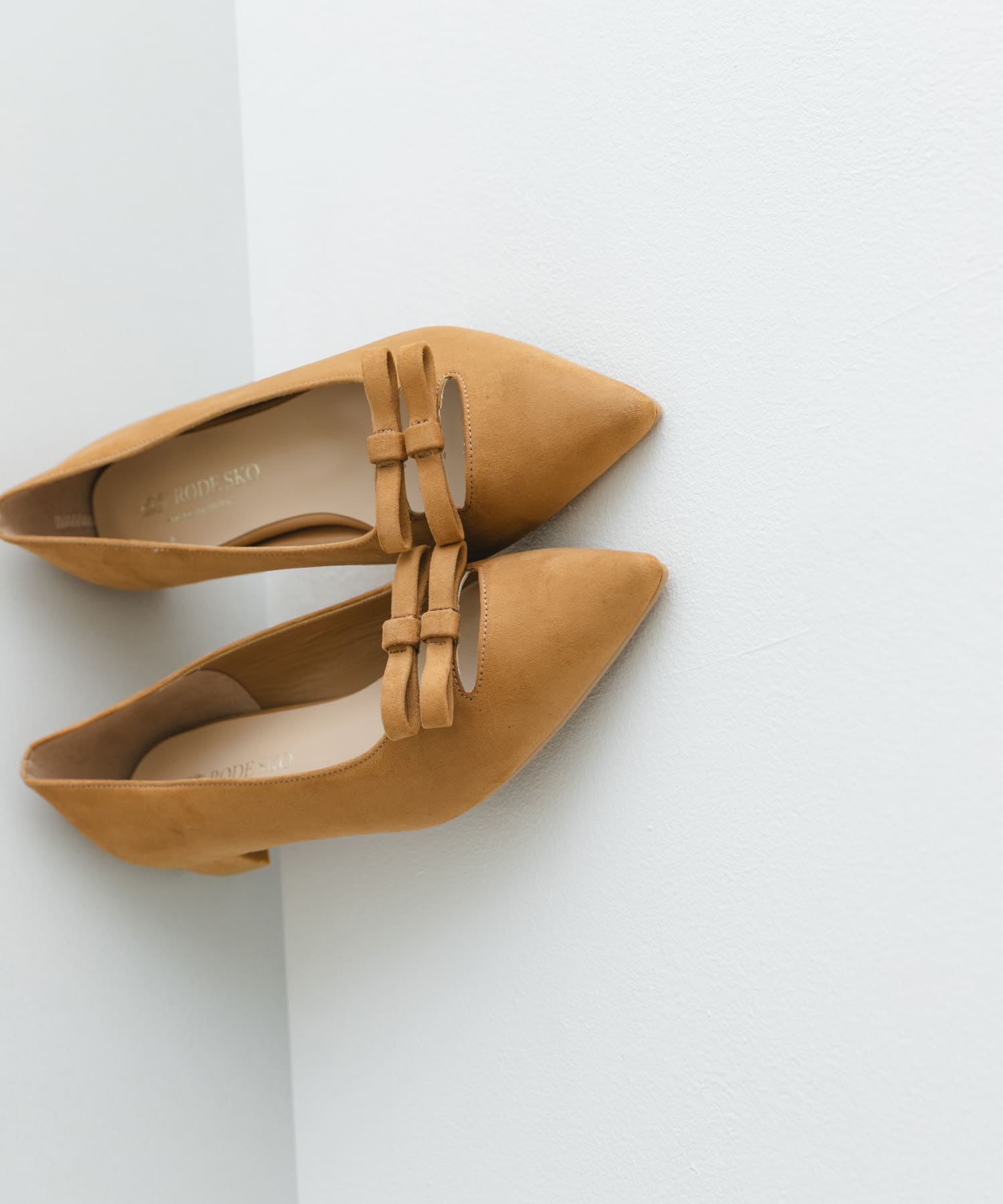 『MADE IN JAPAN』 ダブルリボンフラットパンプス CAMEL 36