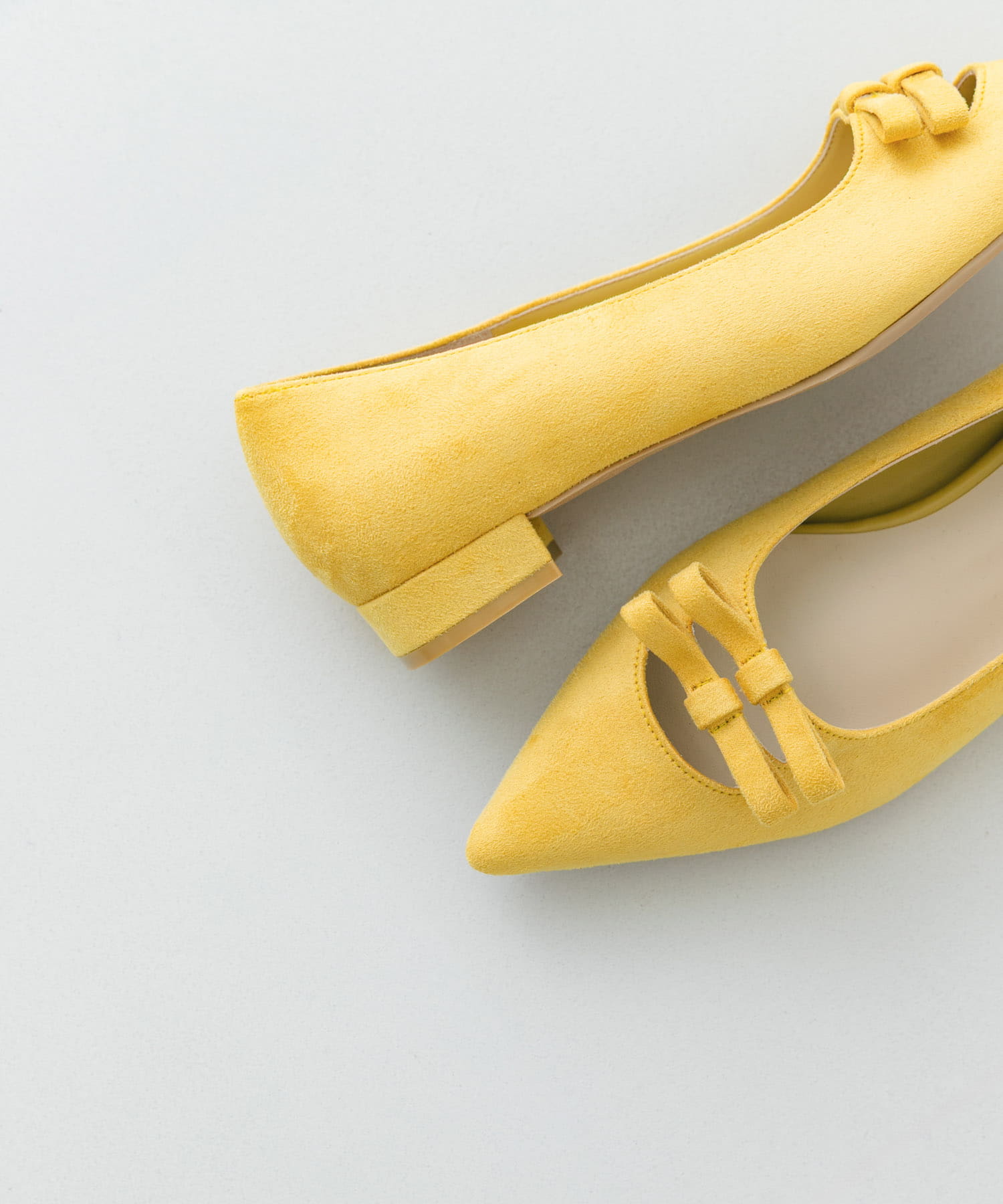 『MADE IN JAPAN』 ダブルリボンフラットパンプス MUSTARD 36