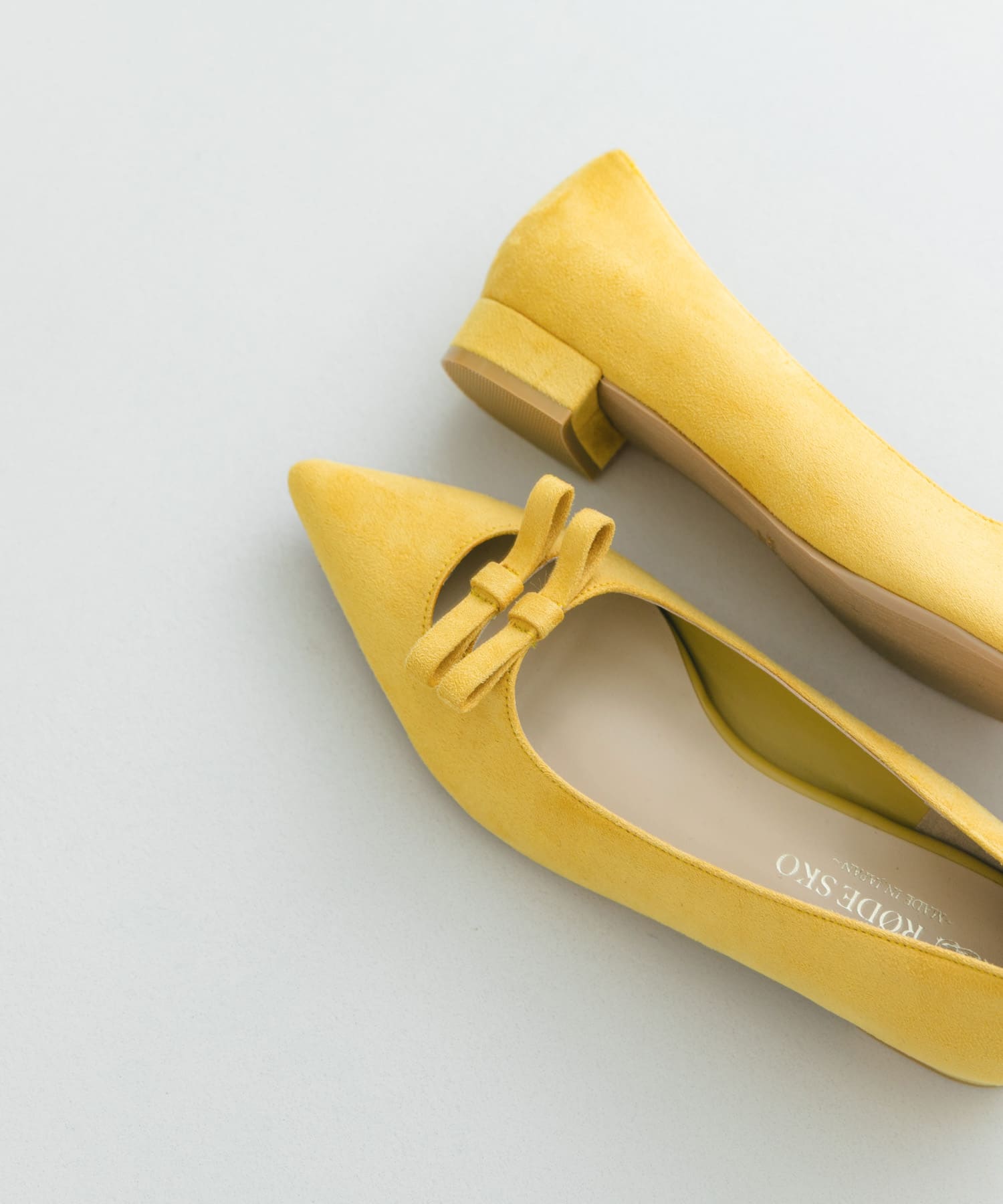 『MADE IN JAPAN』 ダブルリボンフラットパンプス MUSTARD 36