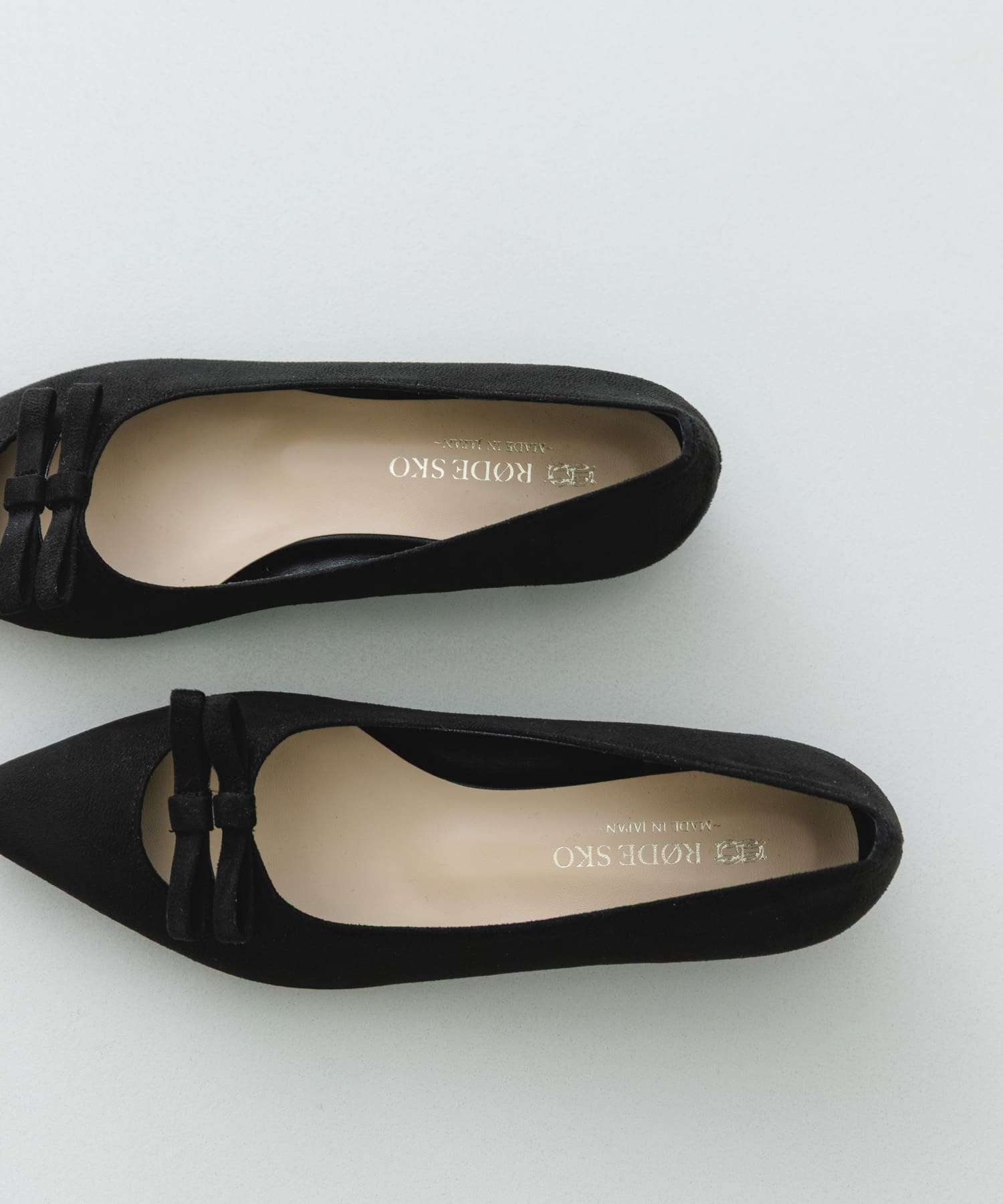 『MADE IN JAPAN』 ダブルリボンフラットパンプス BLACK 36