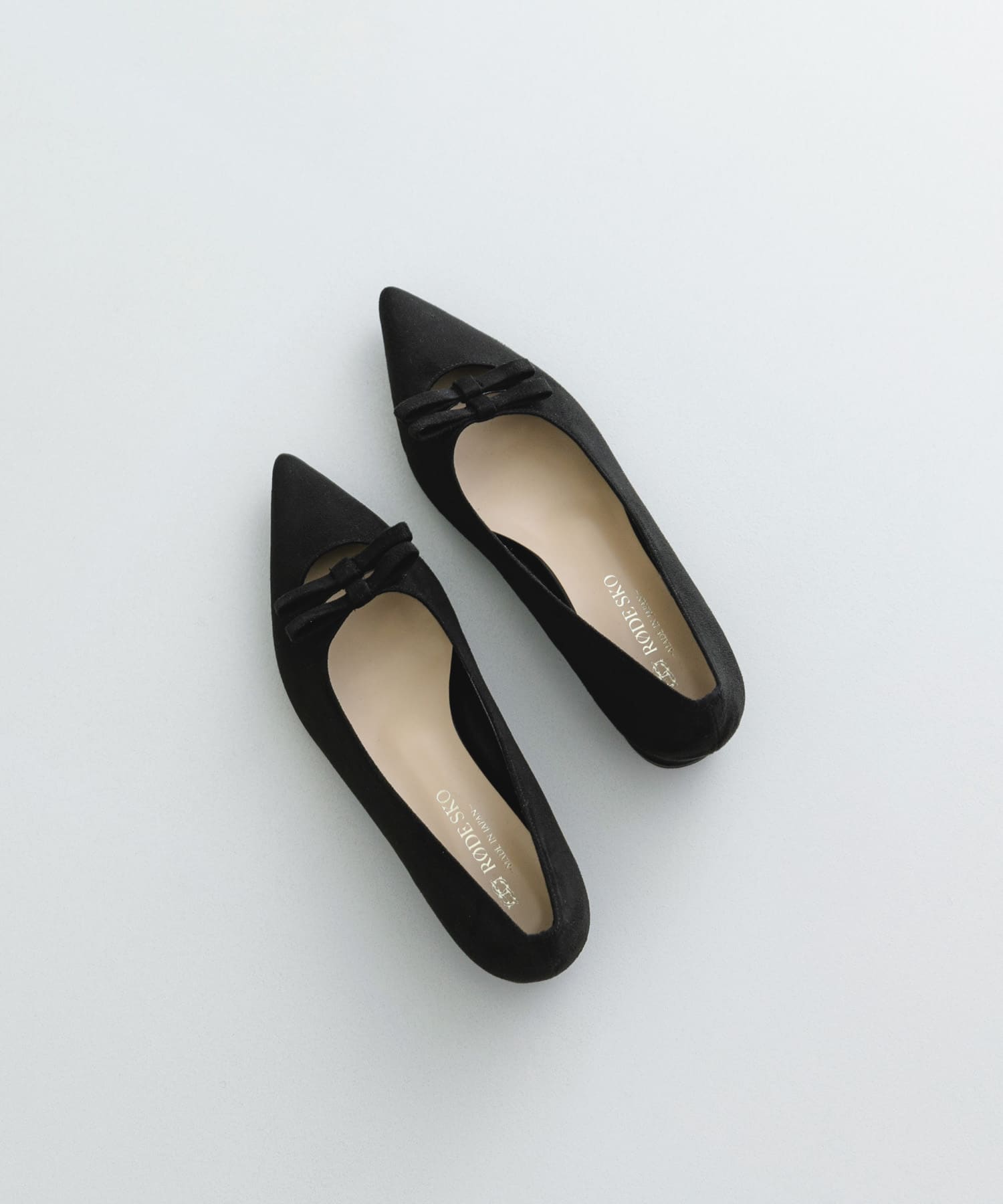 『MADE IN JAPAN』 ダブルリボンフラットパンプス BLACK 36