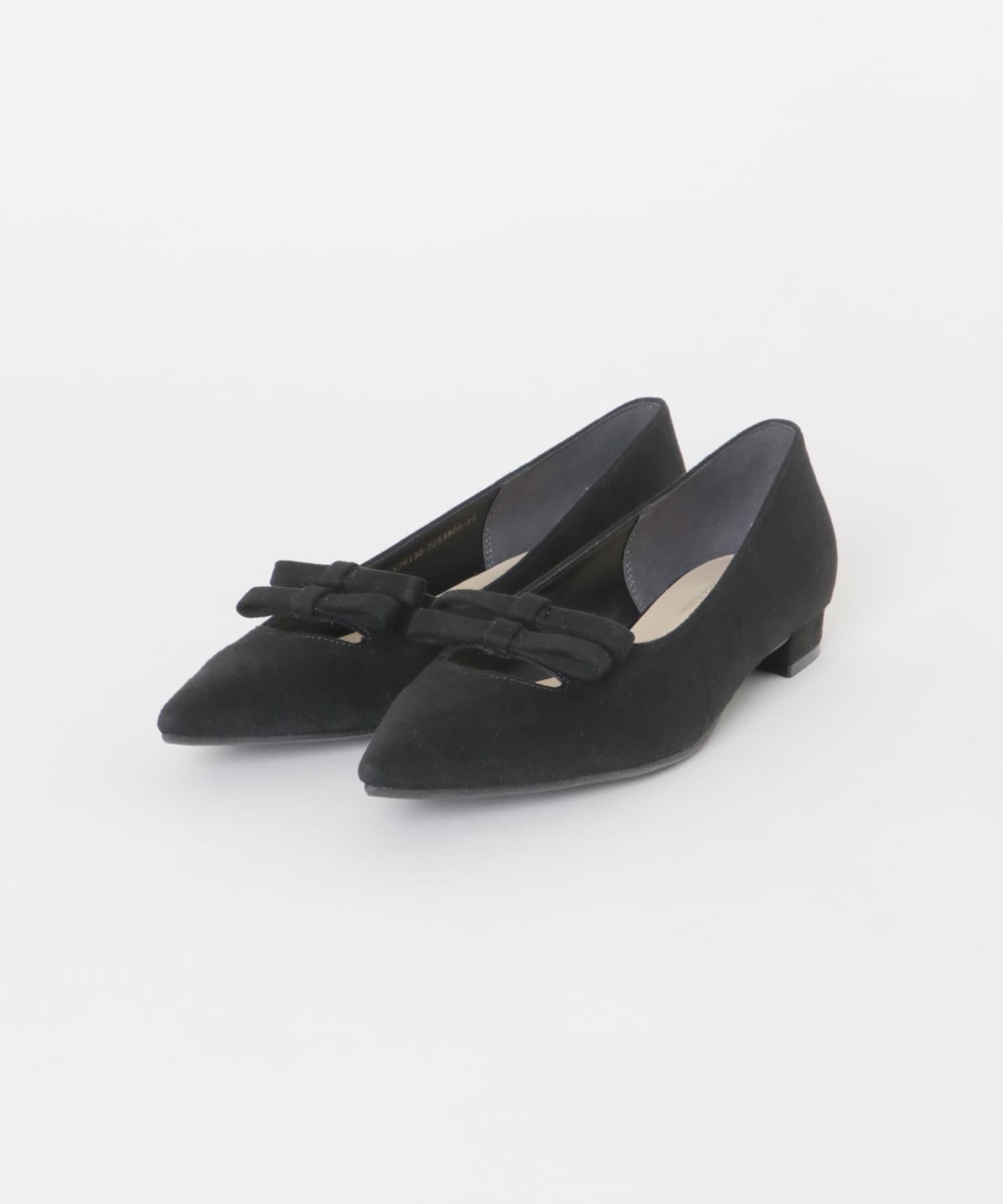『MADE IN JAPAN』 ダブルリボンフラットパンプス BLACK 36