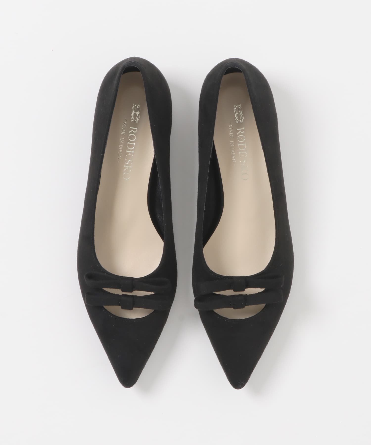 『MADE IN JAPAN』 ダブルリボンフラットパンプス BLACK 36