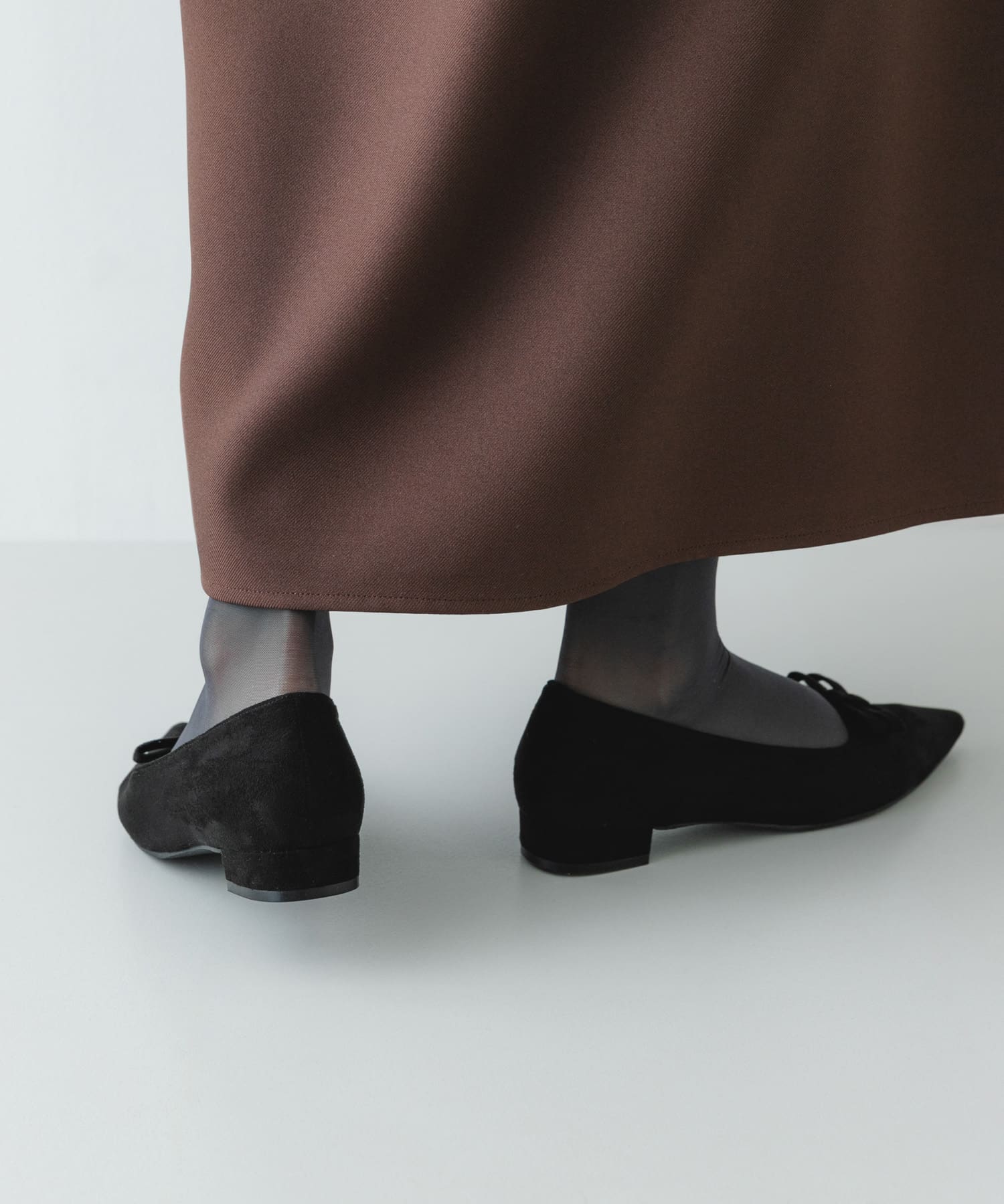 『MADE IN JAPAN』 ダブルリボンフラットパンプス BLACK 36