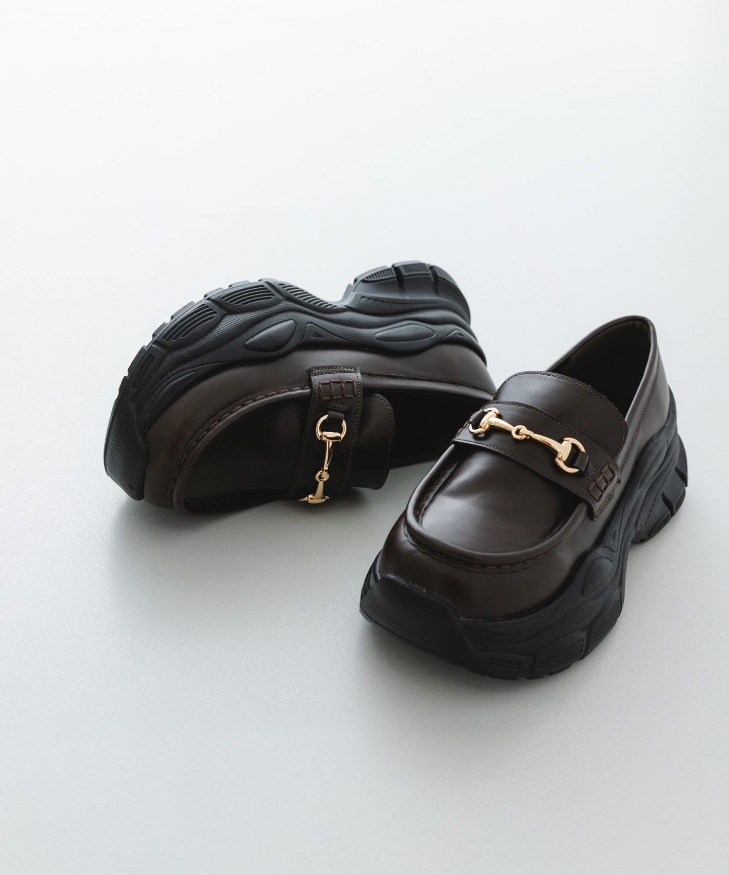 ボリュームソールビットローファー BROWN 36