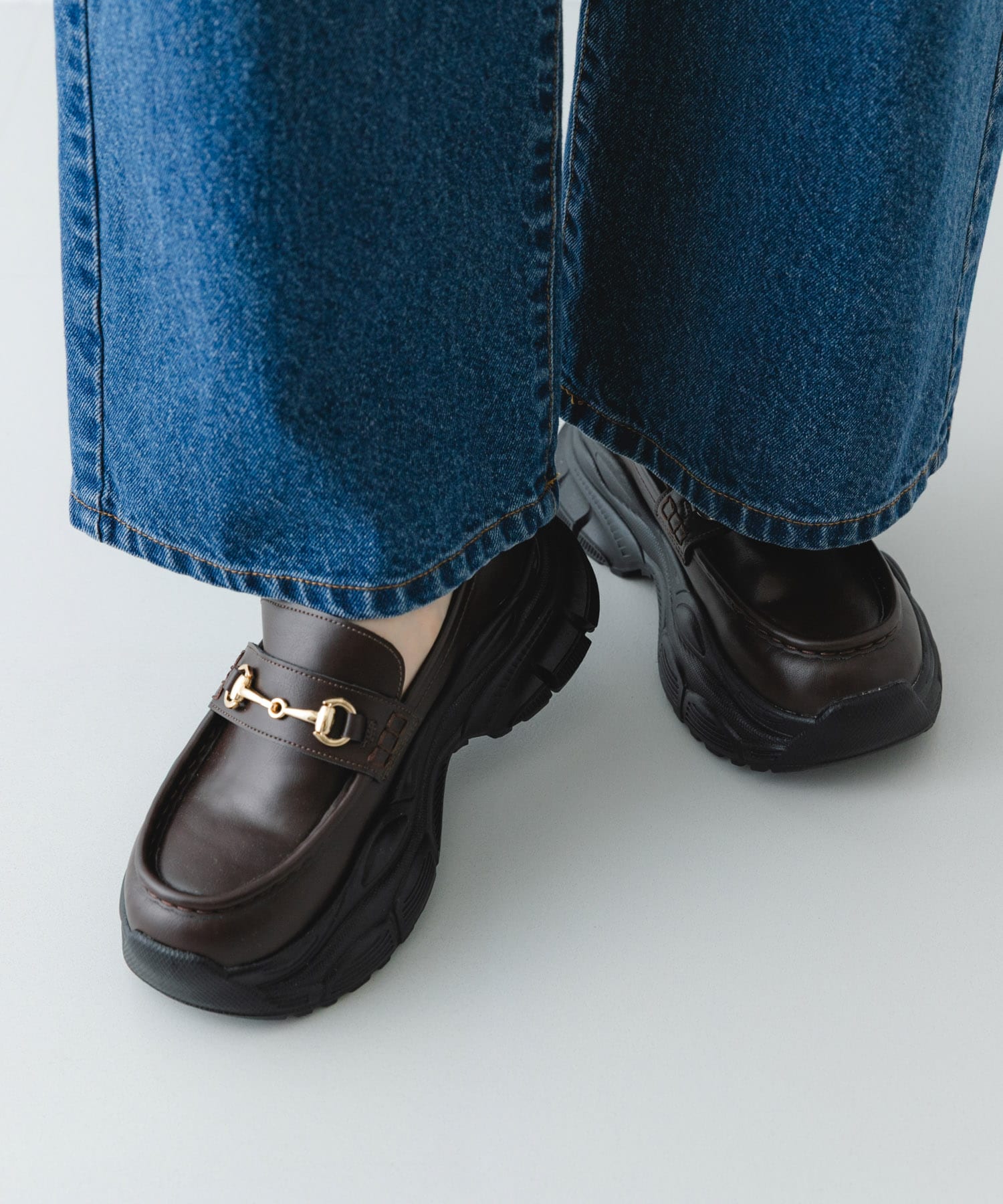 ボリュームソールビットローファー BROWN 36