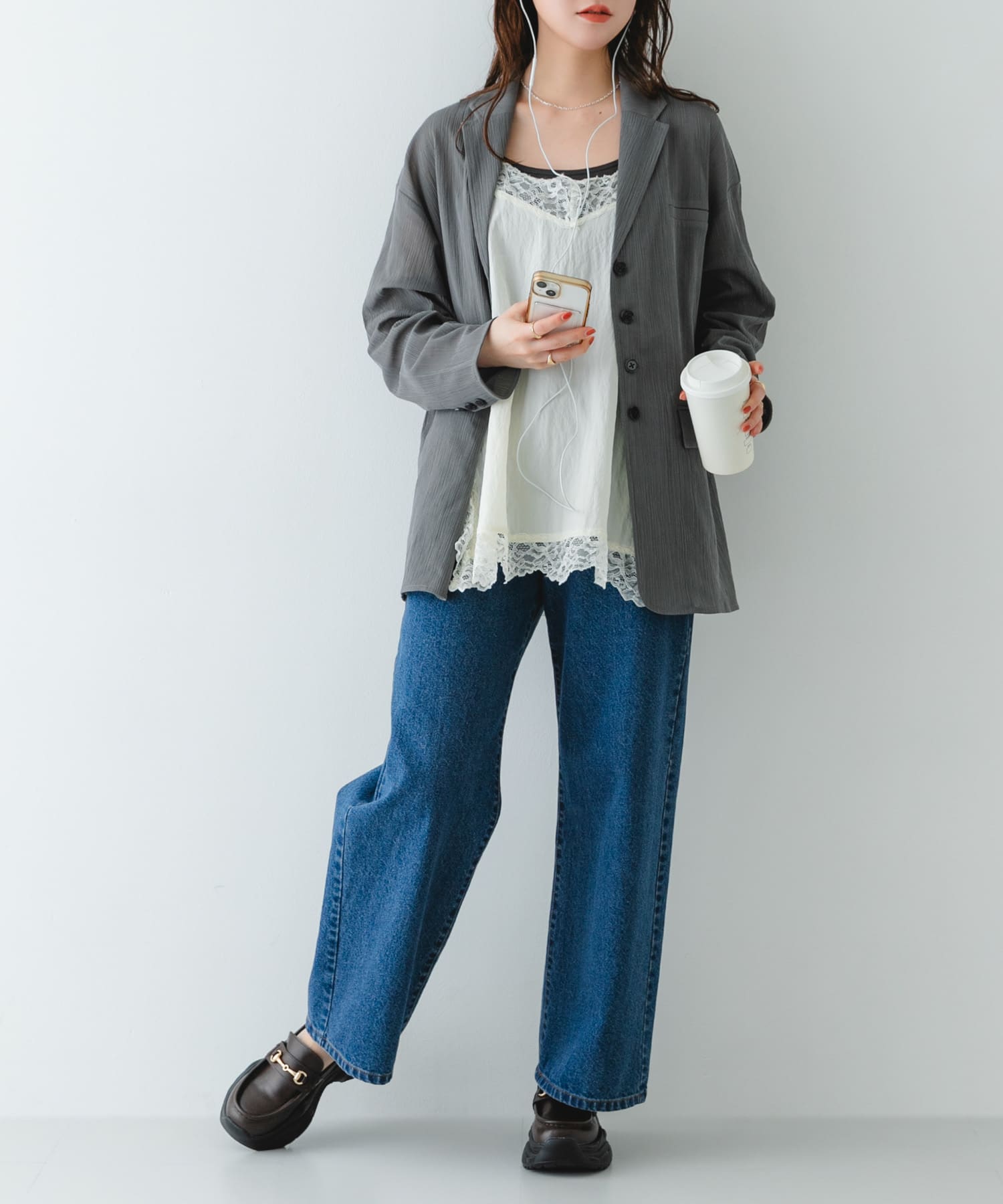 ボリュームソールビットローファー BROWN 37