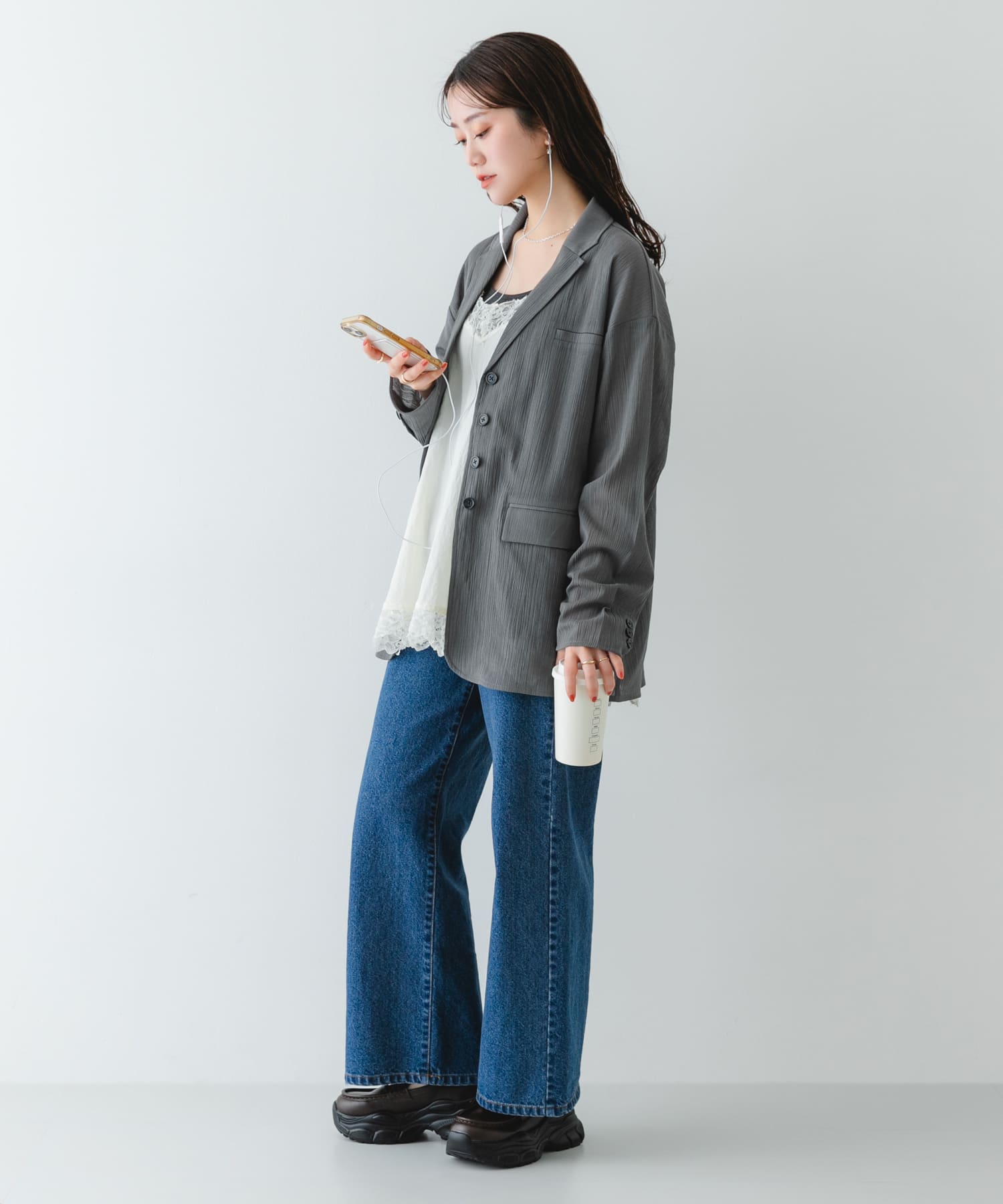 ボリュームソールビットローファー BROWN 37