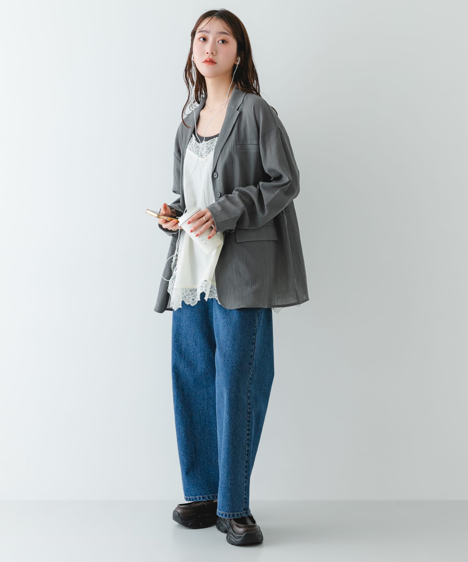 ボリュームソールビットローファー BROWN 37