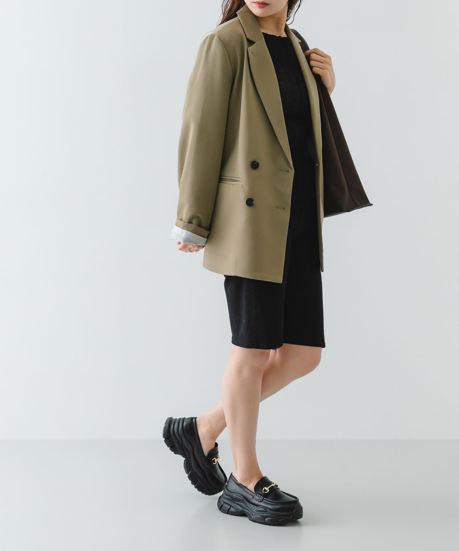 ボリュームソールビットローファー BLACK 36