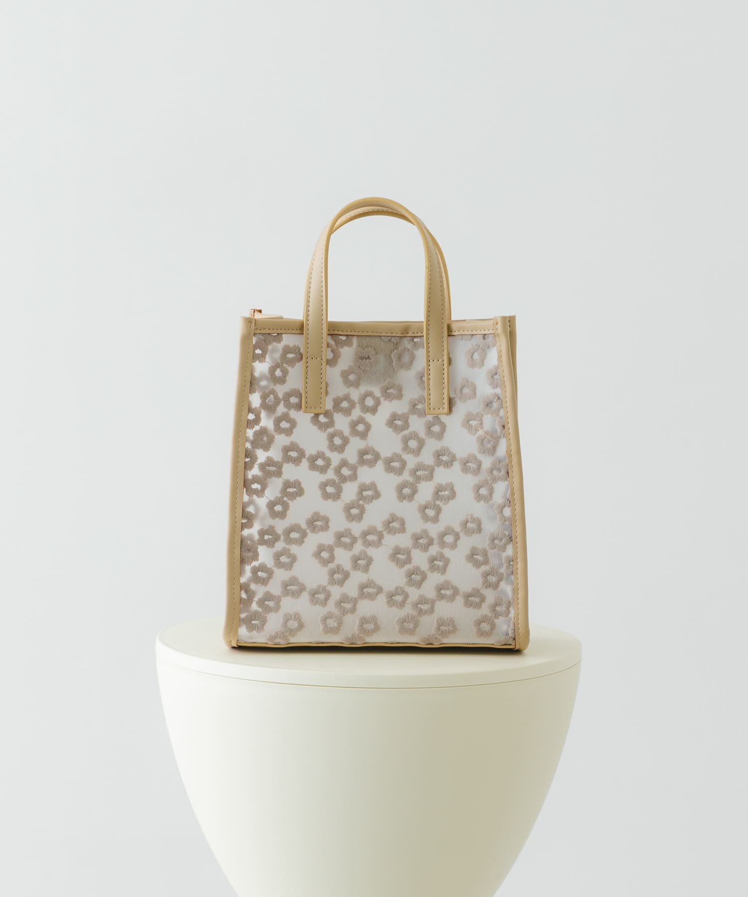 フラワーシアー2WAYハンドバッグ BEIGE One
