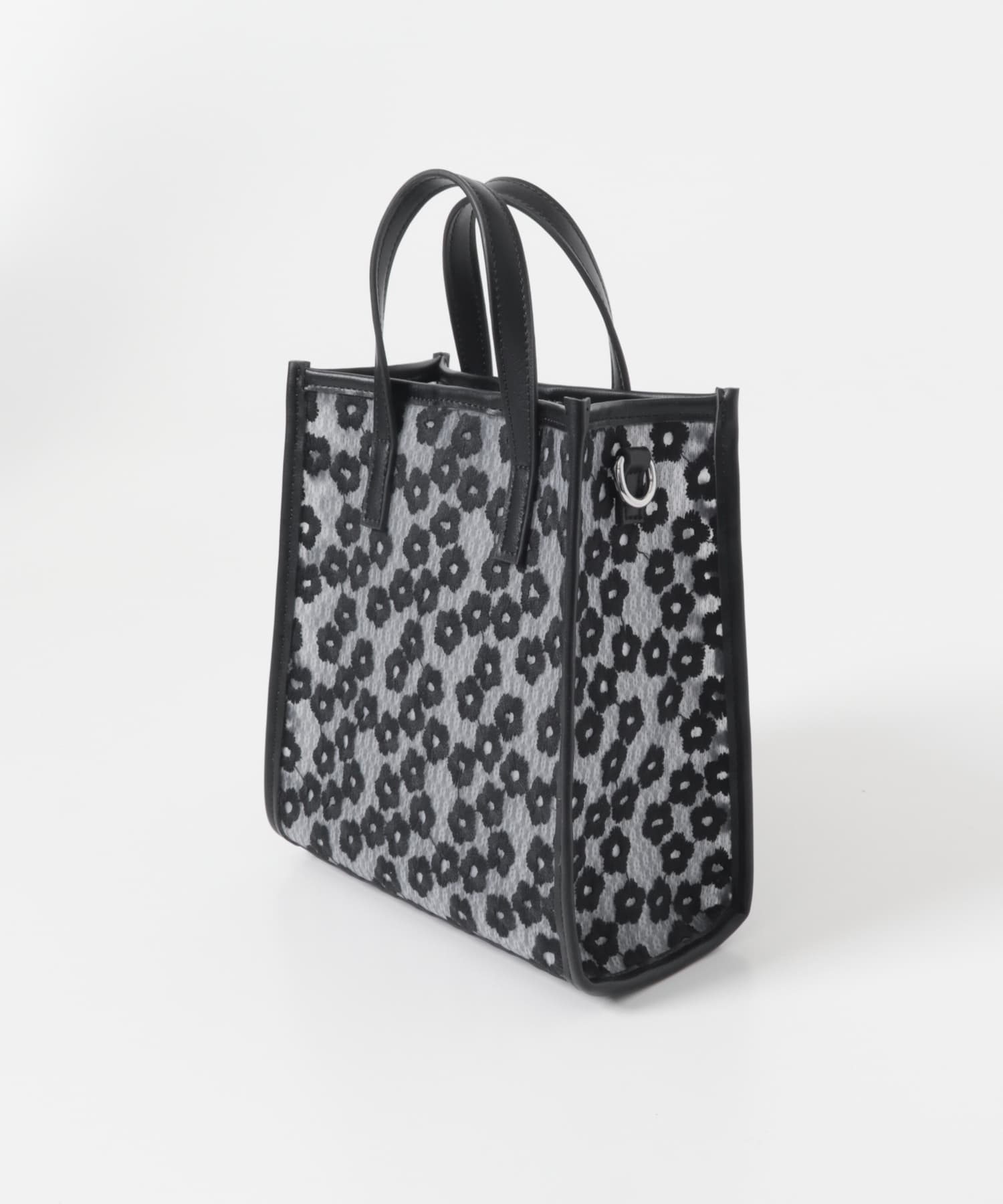 フラワーシアー2WAYハンドバッグ BLACK One