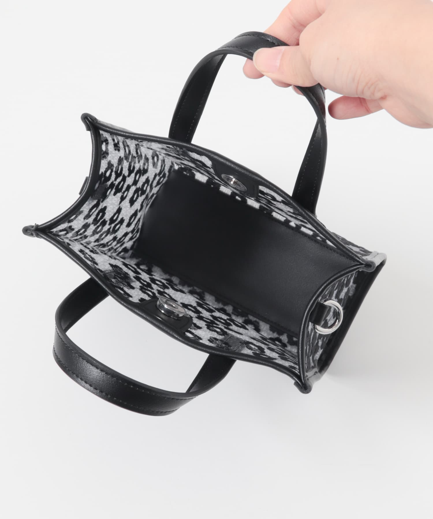 フラワーシアー2WAYハンドバッグ BLACK One