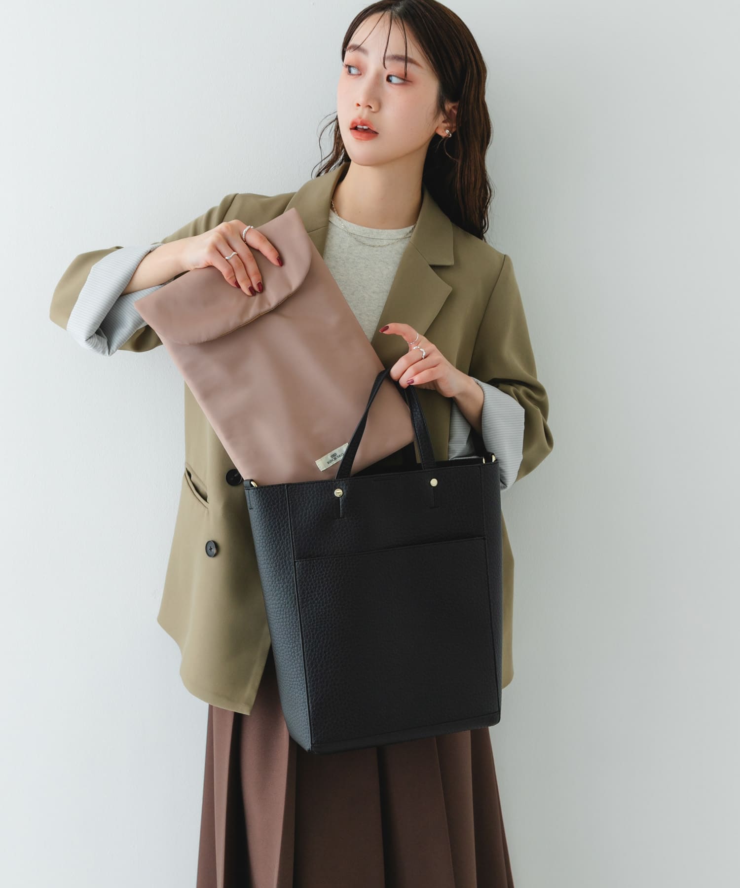 スリーブケース付2WAYトートバッグ BLACK One