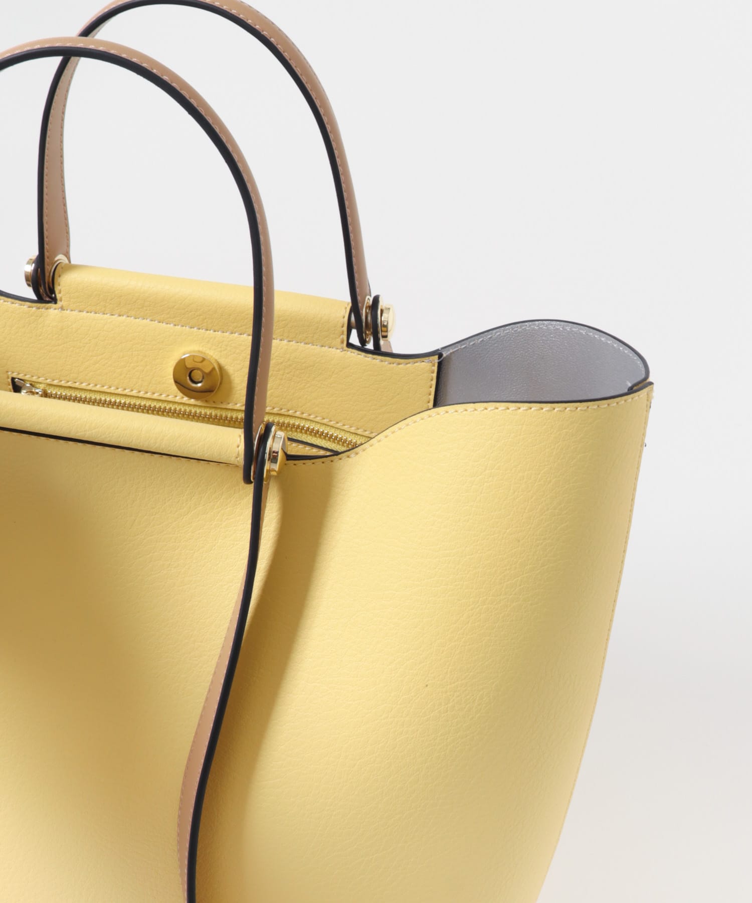 2ハンドルデザイントートバッグ YELLLOW One
