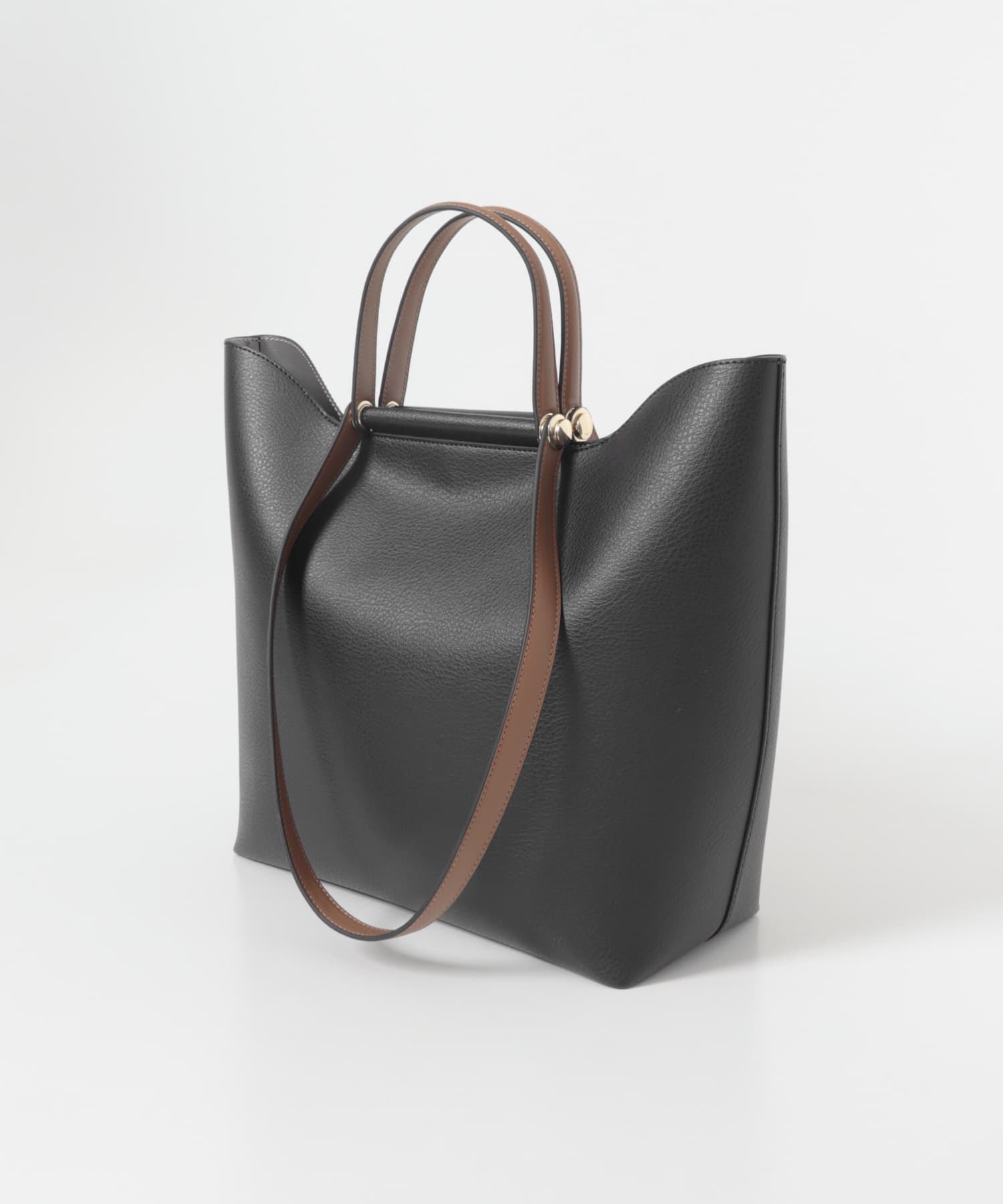 2ハンドルデザイントートバッグ BLACK One