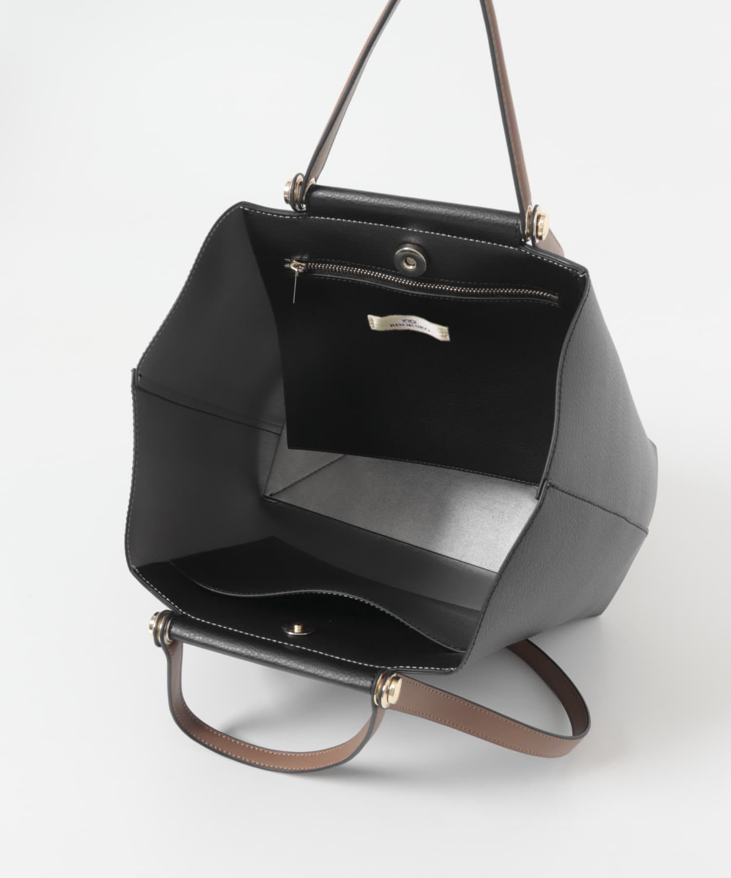 2ハンドルデザイントートバッグ BLACK One