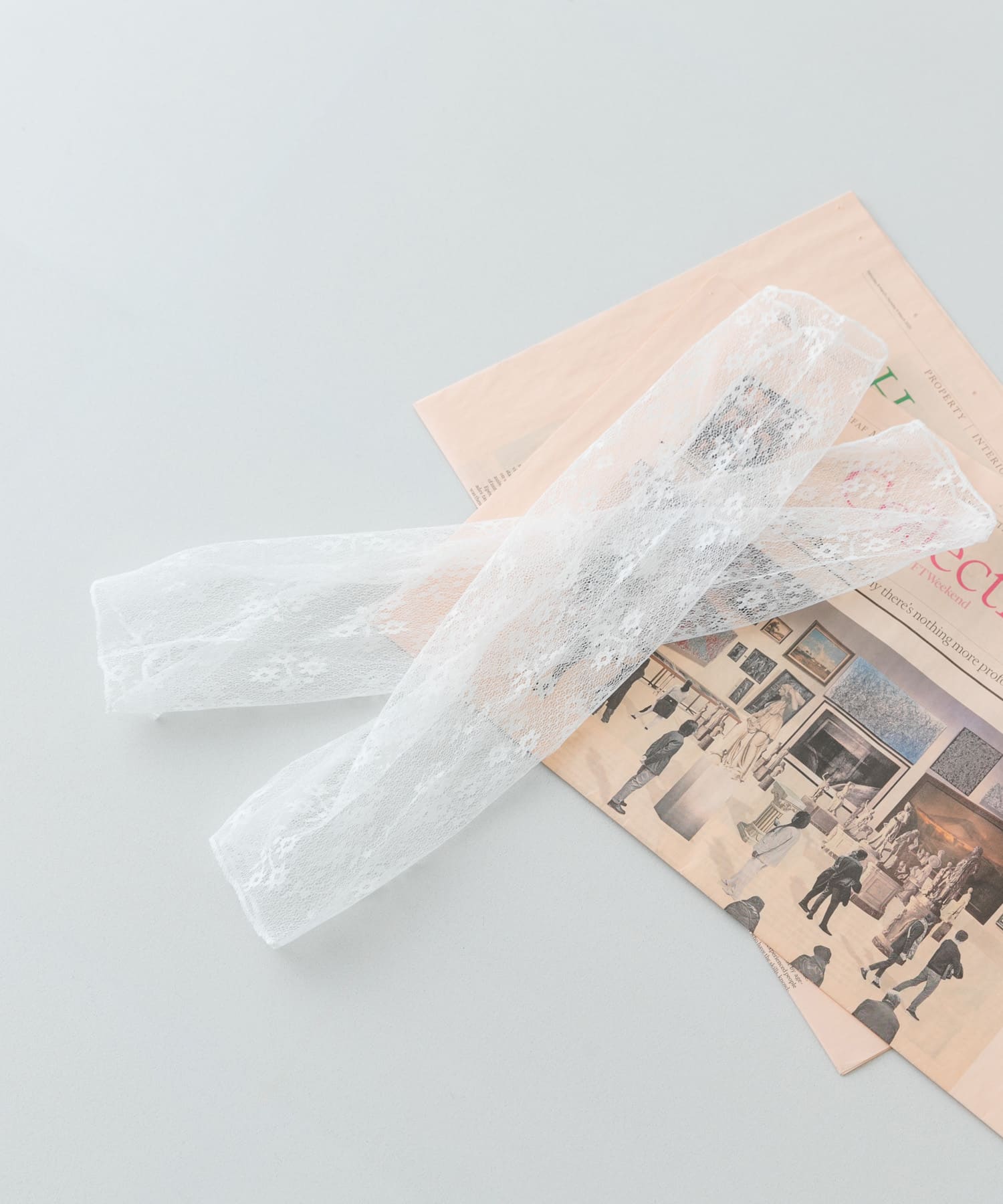 レースアームカバー WHITE One