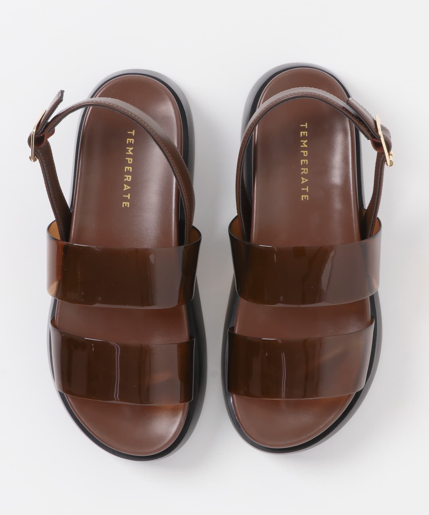 TEMPERATE　ENZOクリアカラーサンダル AMBER 38