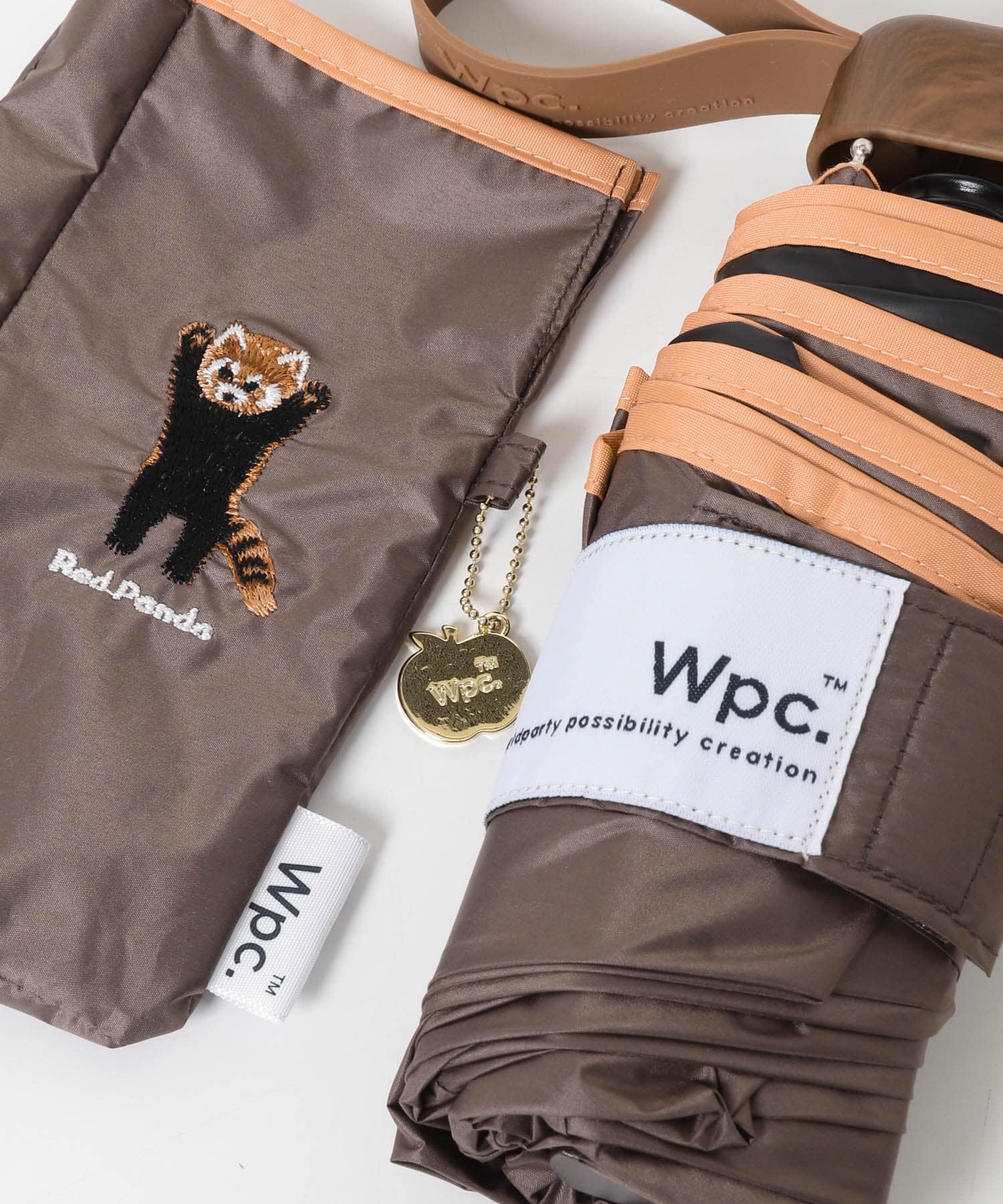 Wpc.　アニマル刺繍日傘 BROWN One