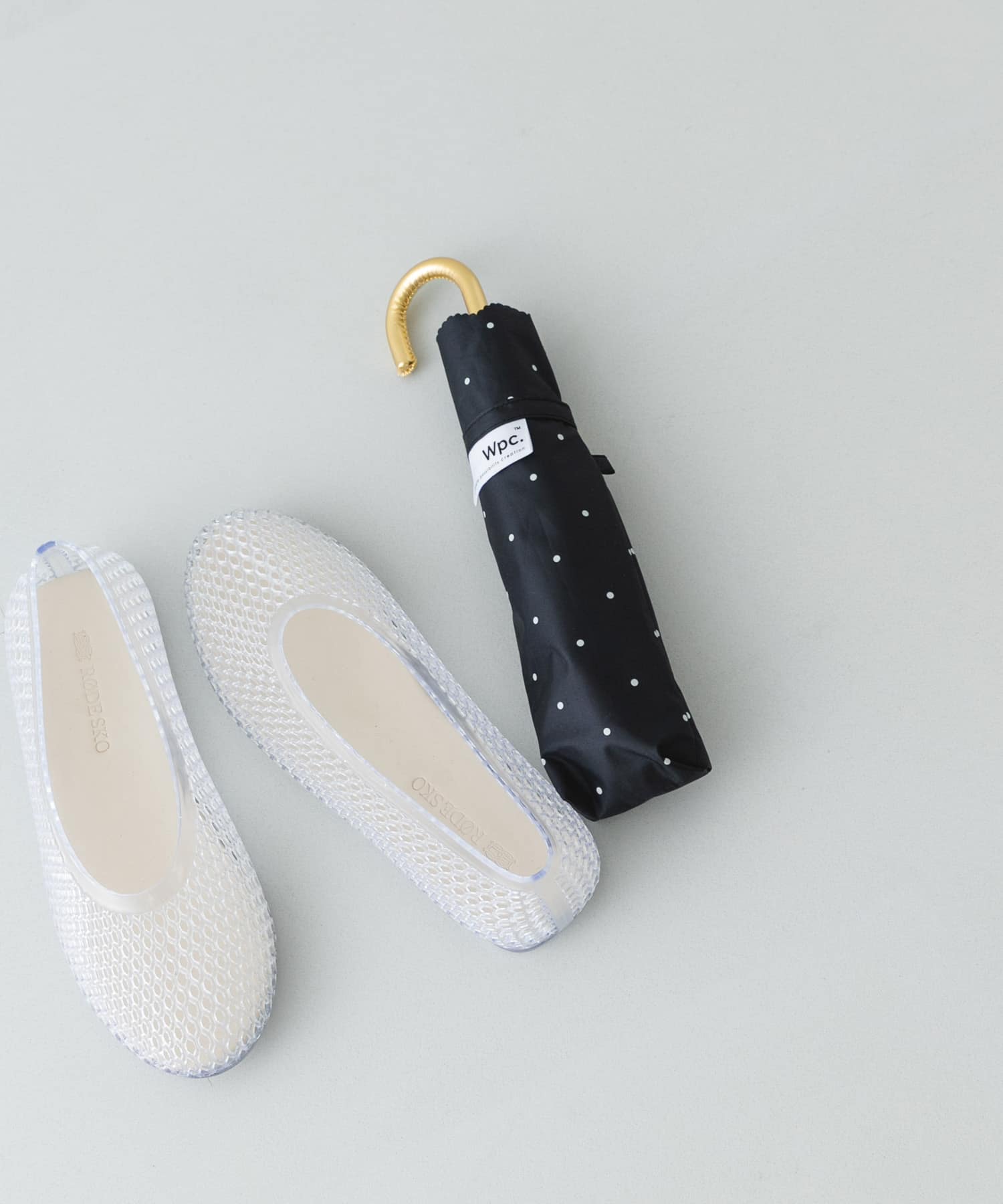 Wpc.　レースカットドット日傘 BLACK One