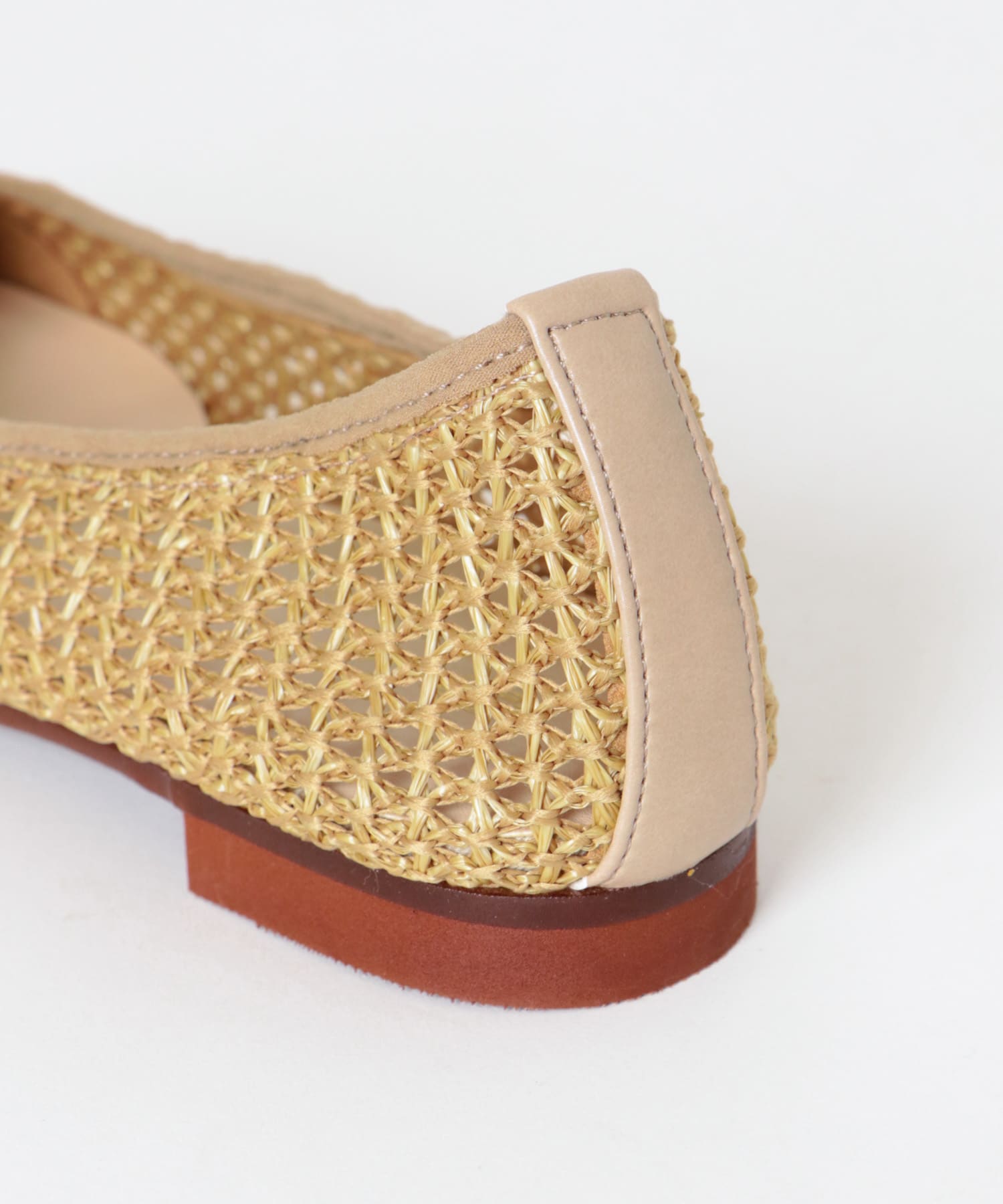 MADE IN JAPAN』 スクエアメッシュフラットシューズ(36 IVORY