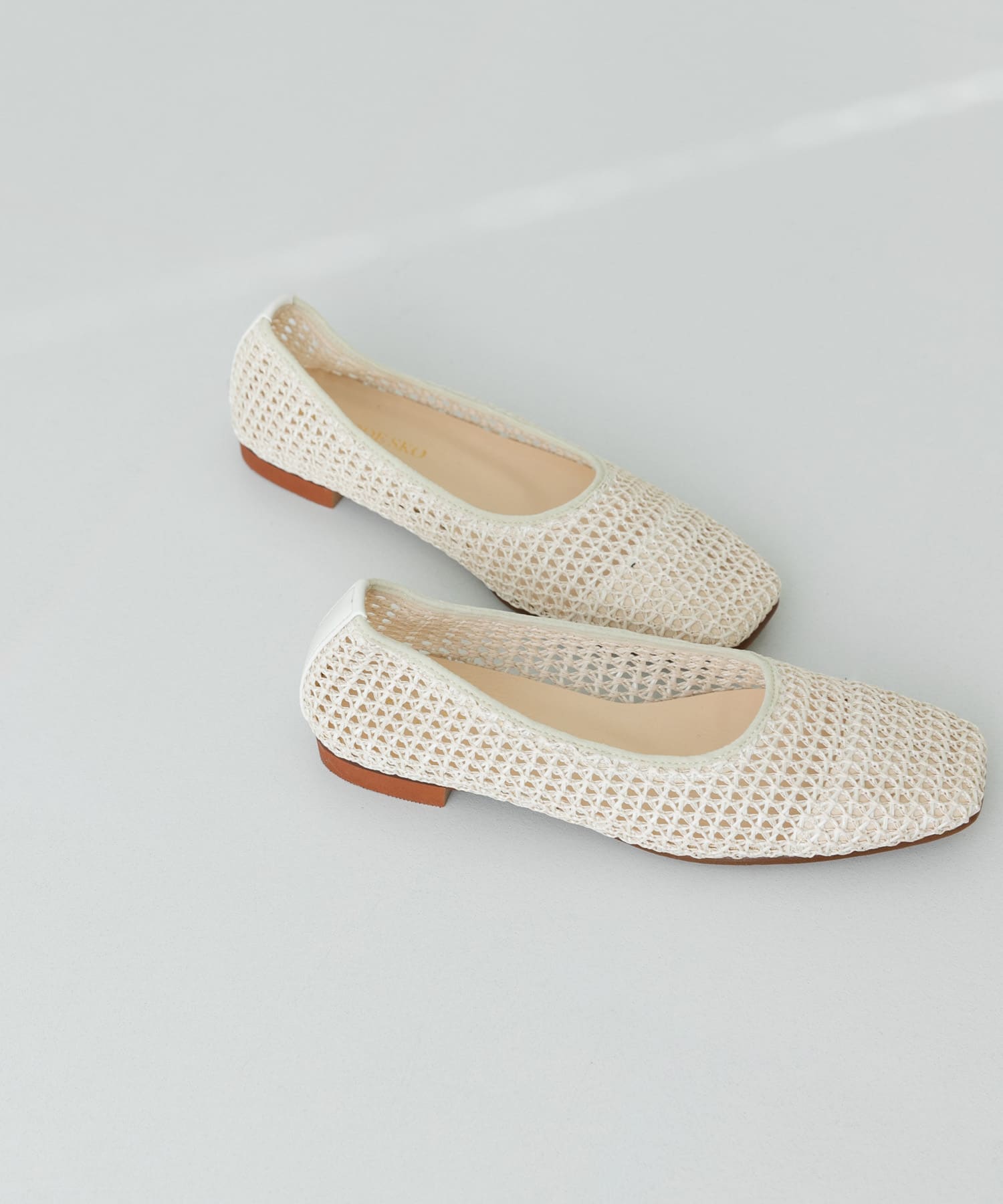 『MADE IN JAPAN』 スクエアメッシュフラットシューズ