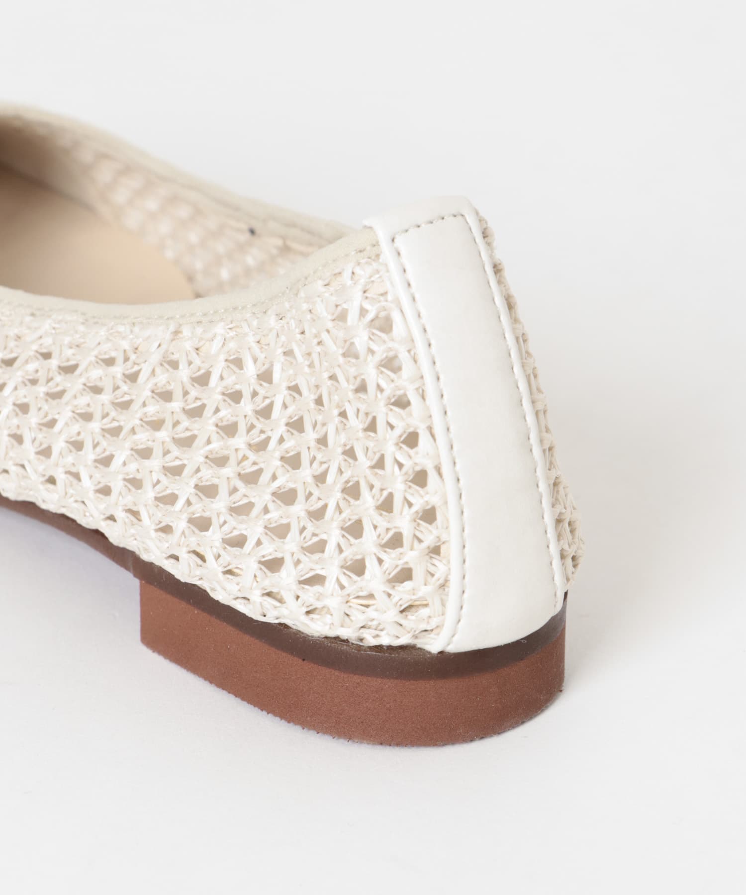 『MADE IN JAPAN』 スクエアメッシュフラットシューズ IVORY 36