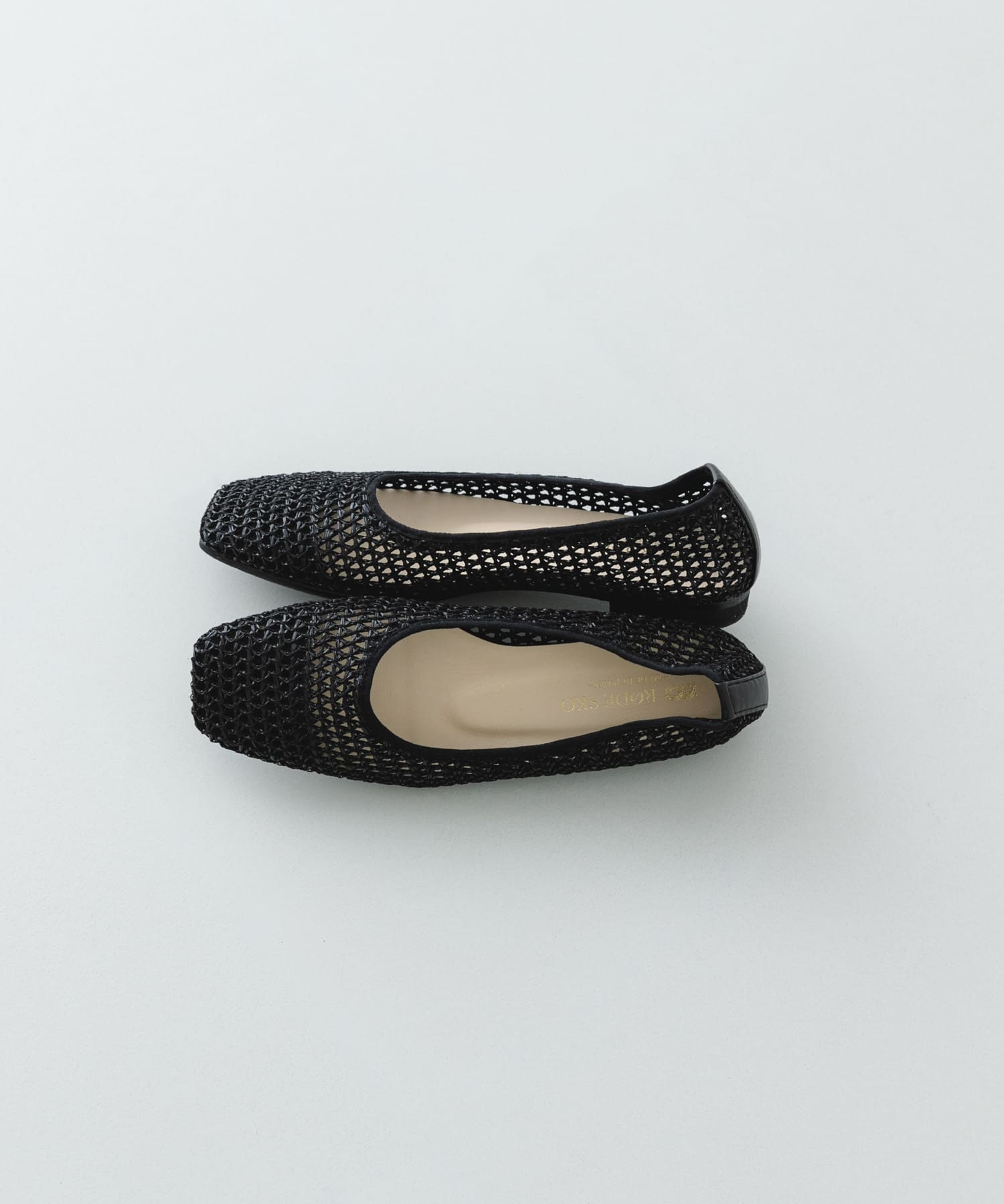 MADE IN JAPAN』 スクエアメッシュフラットシューズ(36 IVORY