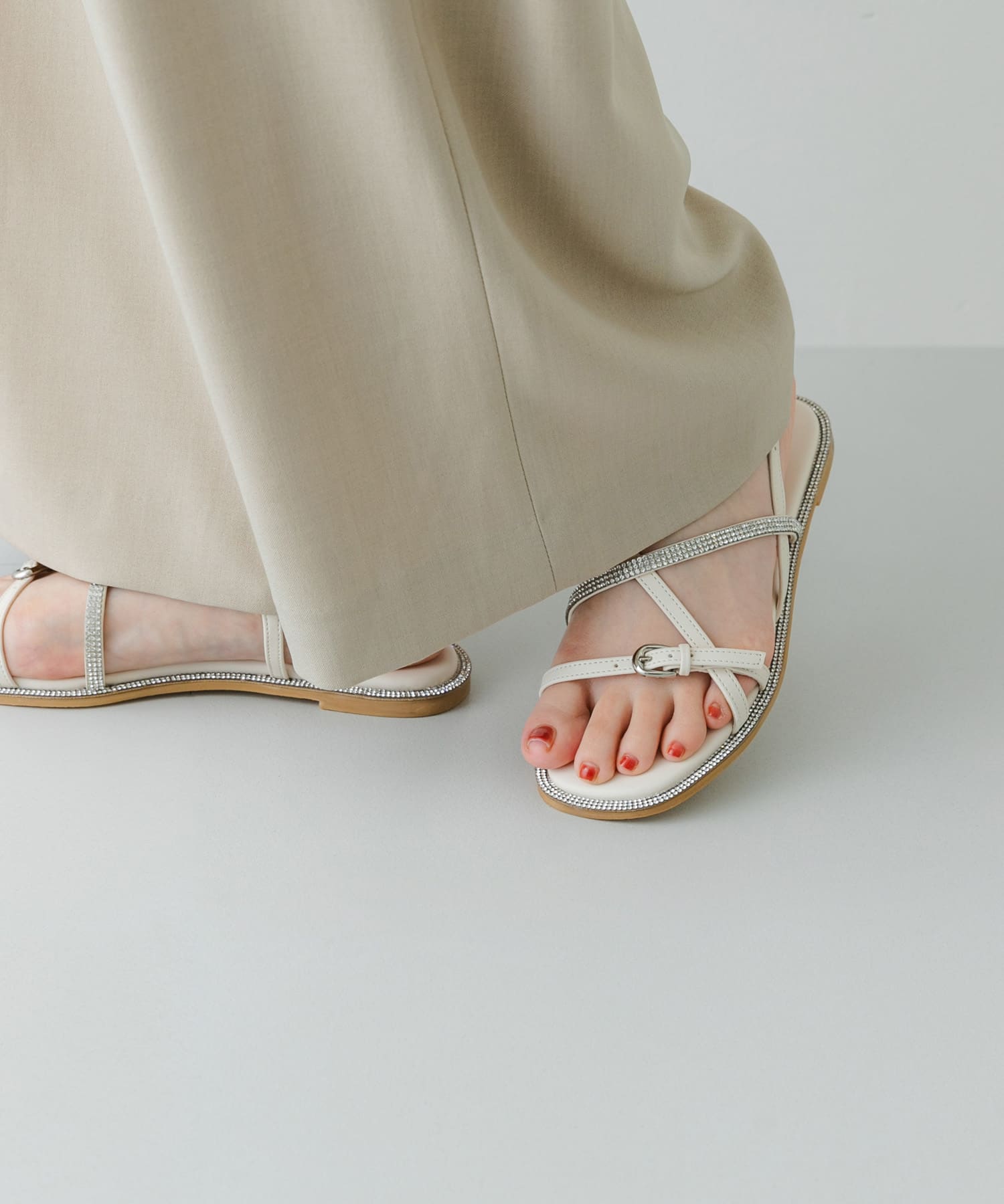 ラインストーンストラップサンダル OFF 36