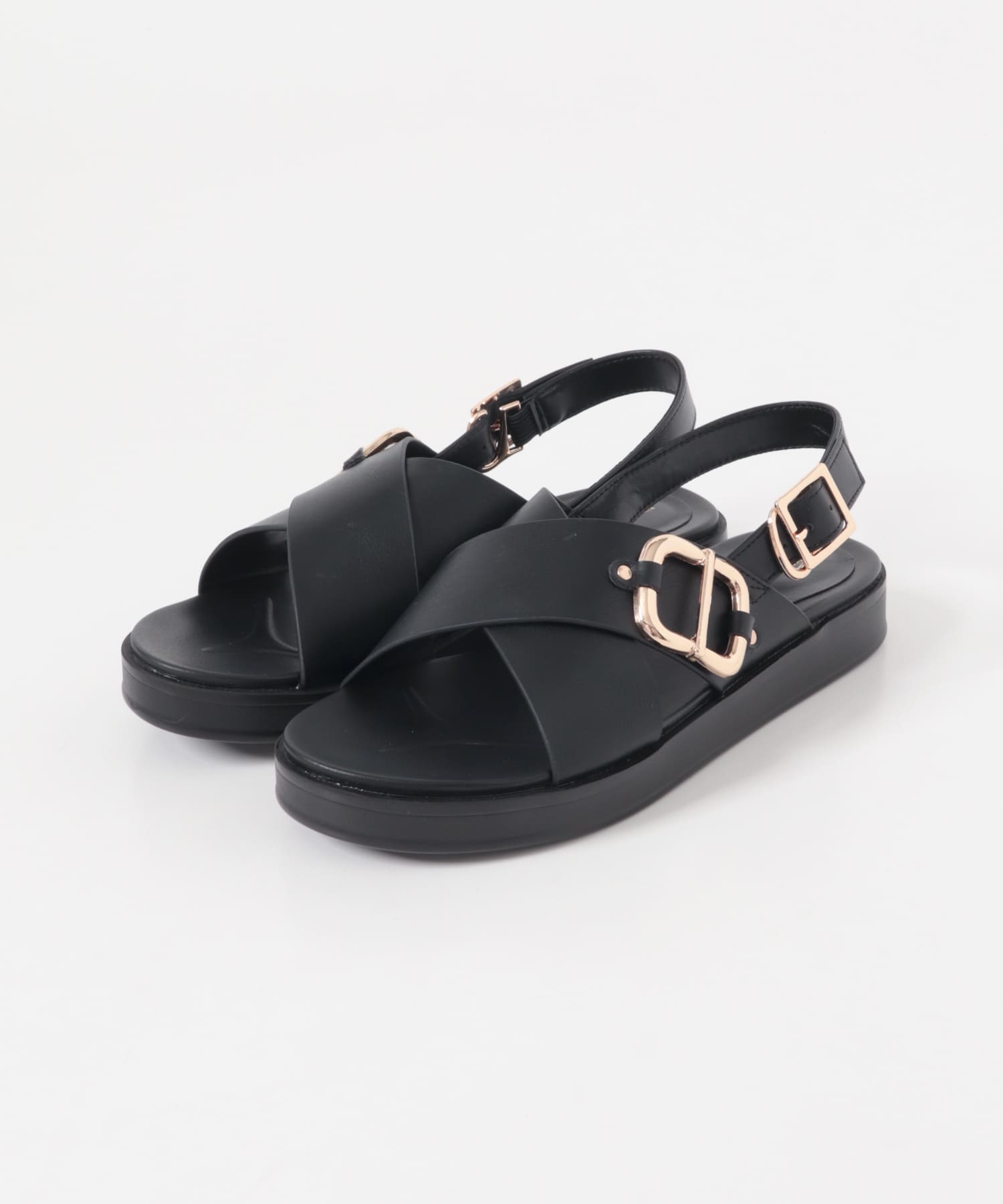 クロスサンダル BLACK 36