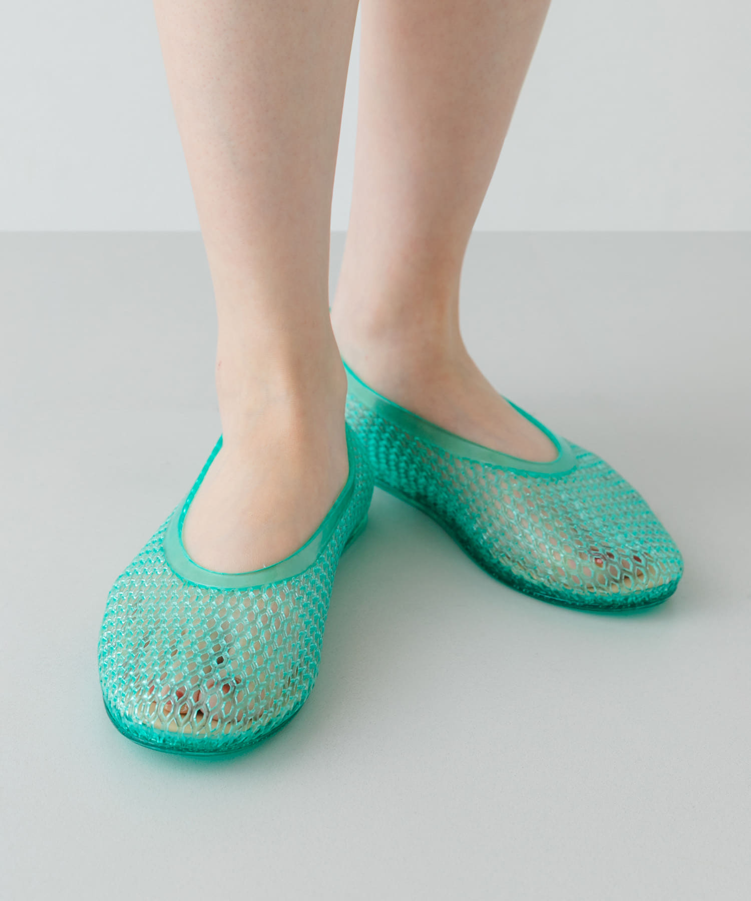 クリアカラーフラットシューズ MINT 36