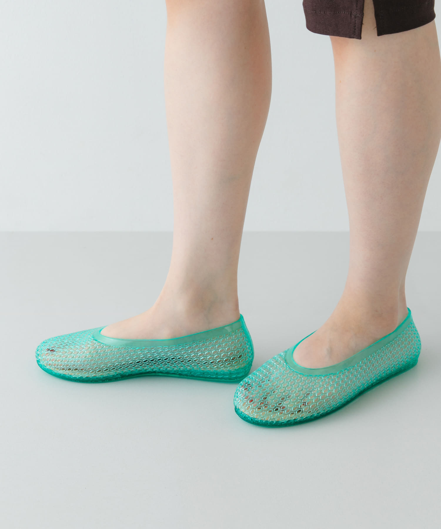 クリアカラーフラットシューズ MINT 36