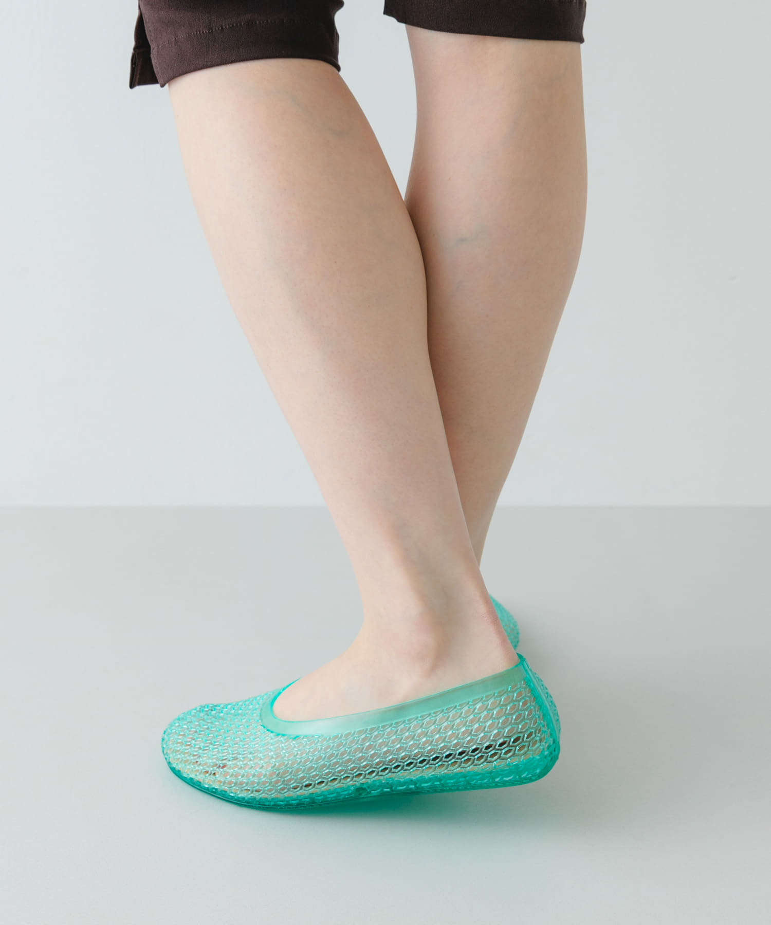 クリアカラーフラットシューズ MINT 36