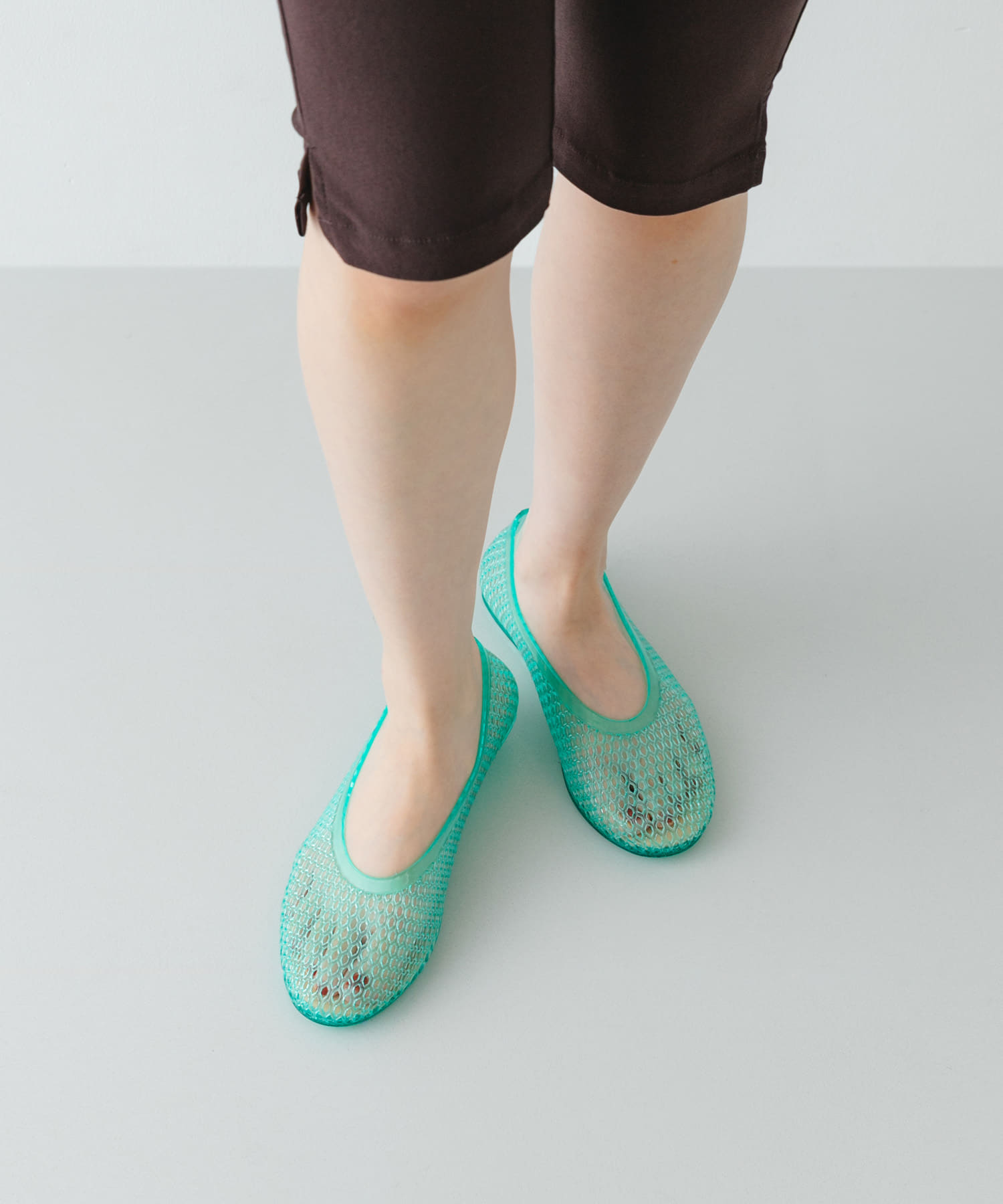 クリアカラーフラットシューズ MINT 36
